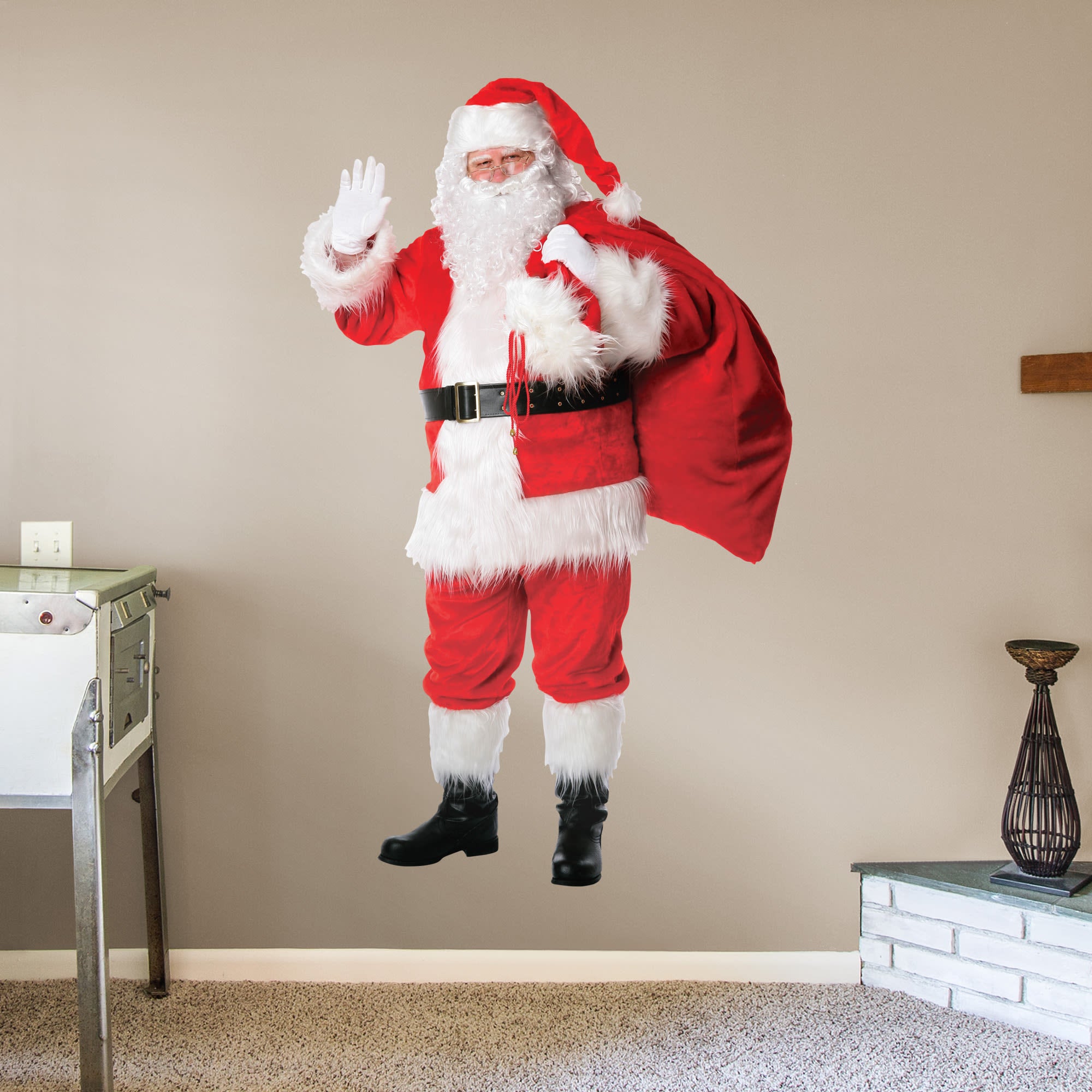 Santa Claus - Removable Wall Decal Life-Size Character + 2 Licensed Decals (46"W x 75"H) by Fathead | Vinyl