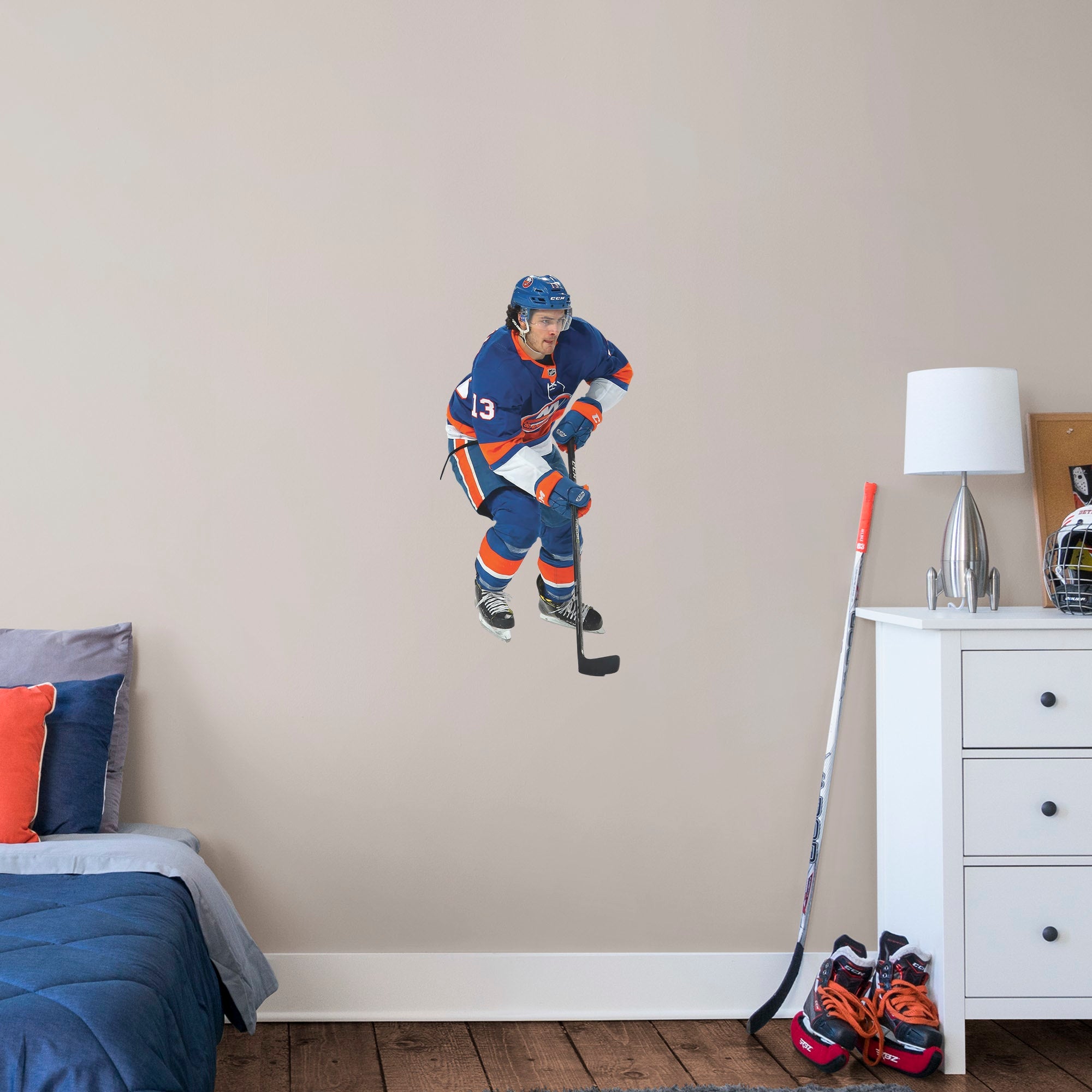 Mathew Barzal for New York Islanders - Officially Licensed NHL Removable Wall Decal XL by Fathead | Vinyl