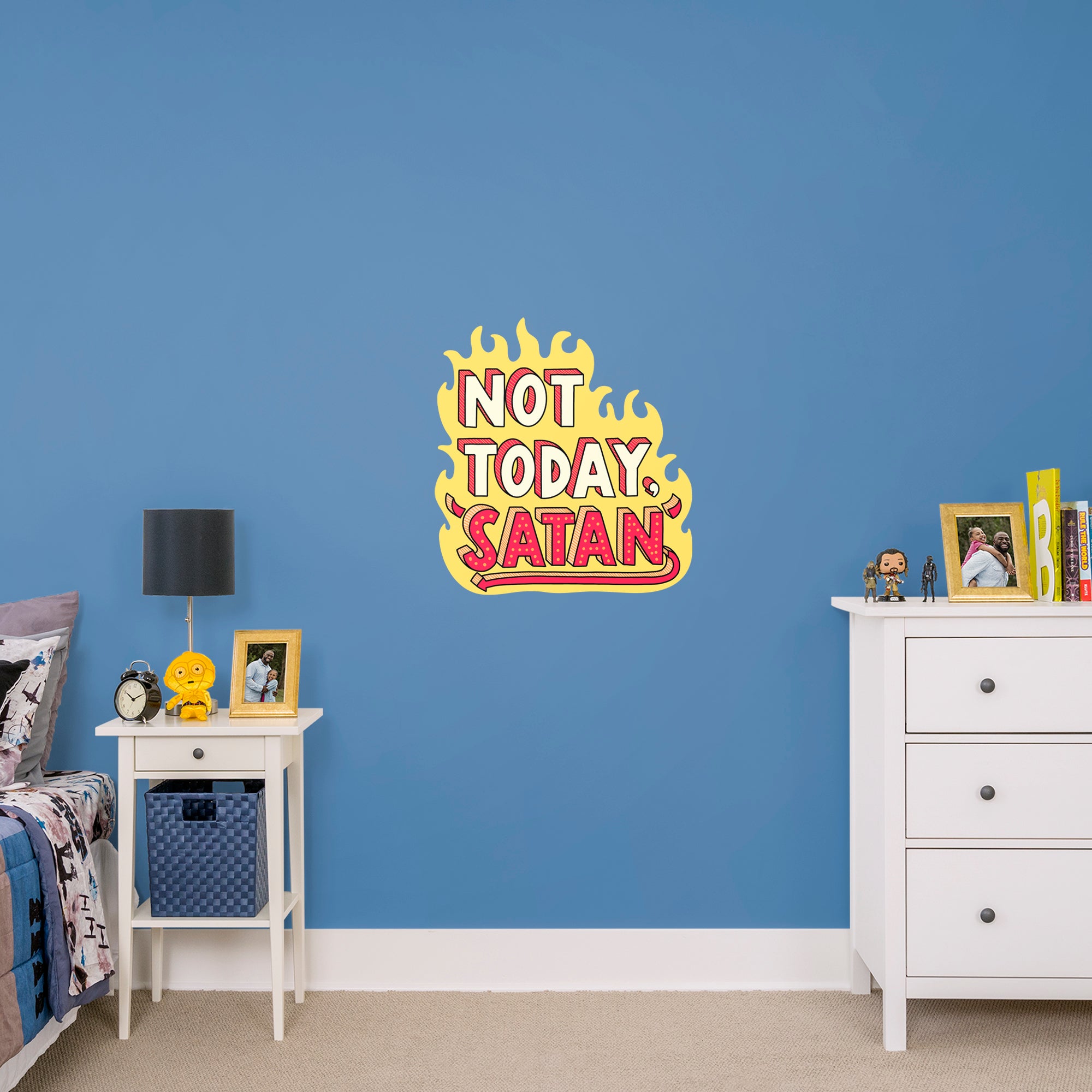 Not Today Satan - Officially Licensed Big Moods Removable Wall Decal XL by Fathead | Vinyl