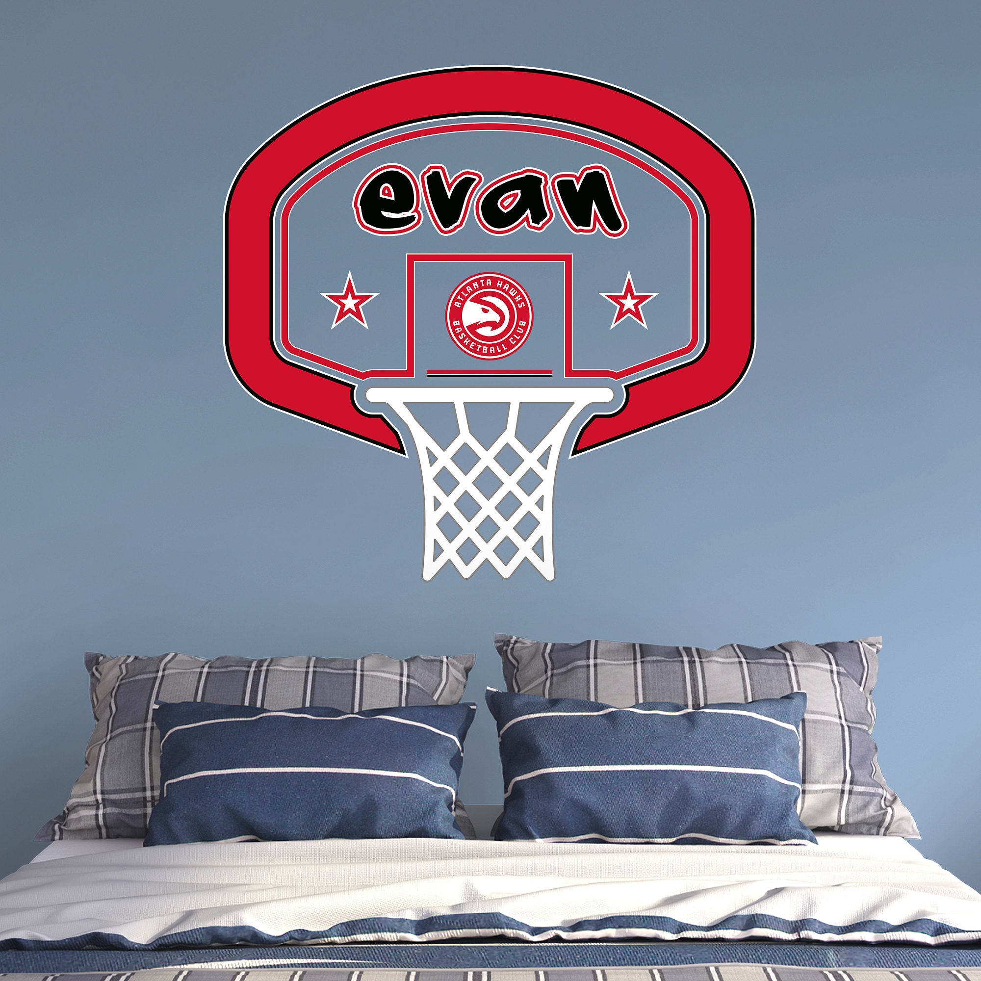 Atlanta Hawks: Personalized Name - Officially Licensed NBA Transfer Decal 52.0"W x 39.5"H by Fathead | Vinyl