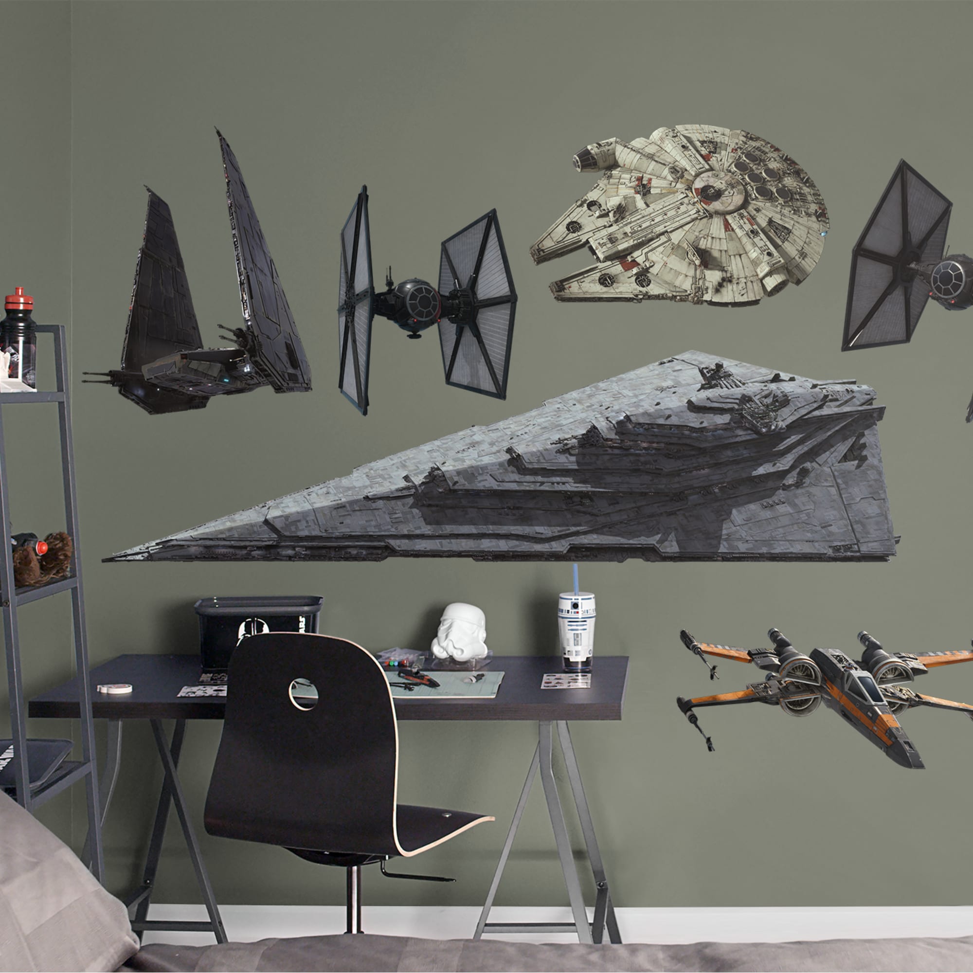 Star Wars: The Force Awakens Ship Collection - Officially Licensed Removable Wall Decal 52.0"W x 79.0"H by Fathead | Vinyl