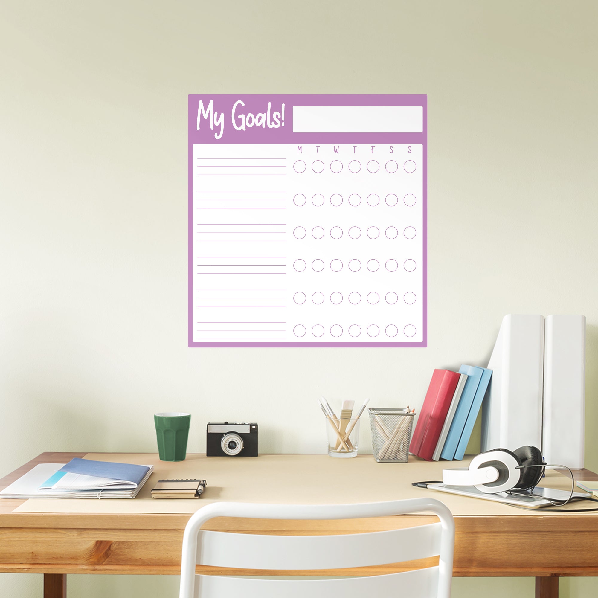 Goal Tracker: Purple - Removable Dry Erase Vinyl Decal XL by Fathead