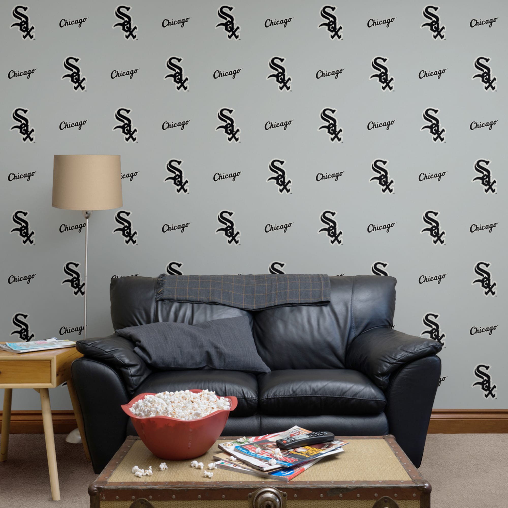 Chicago White Sox: Logo Pattern - Officially Licensed Removable Wallpaper 12" x 12" Sample by Fathead