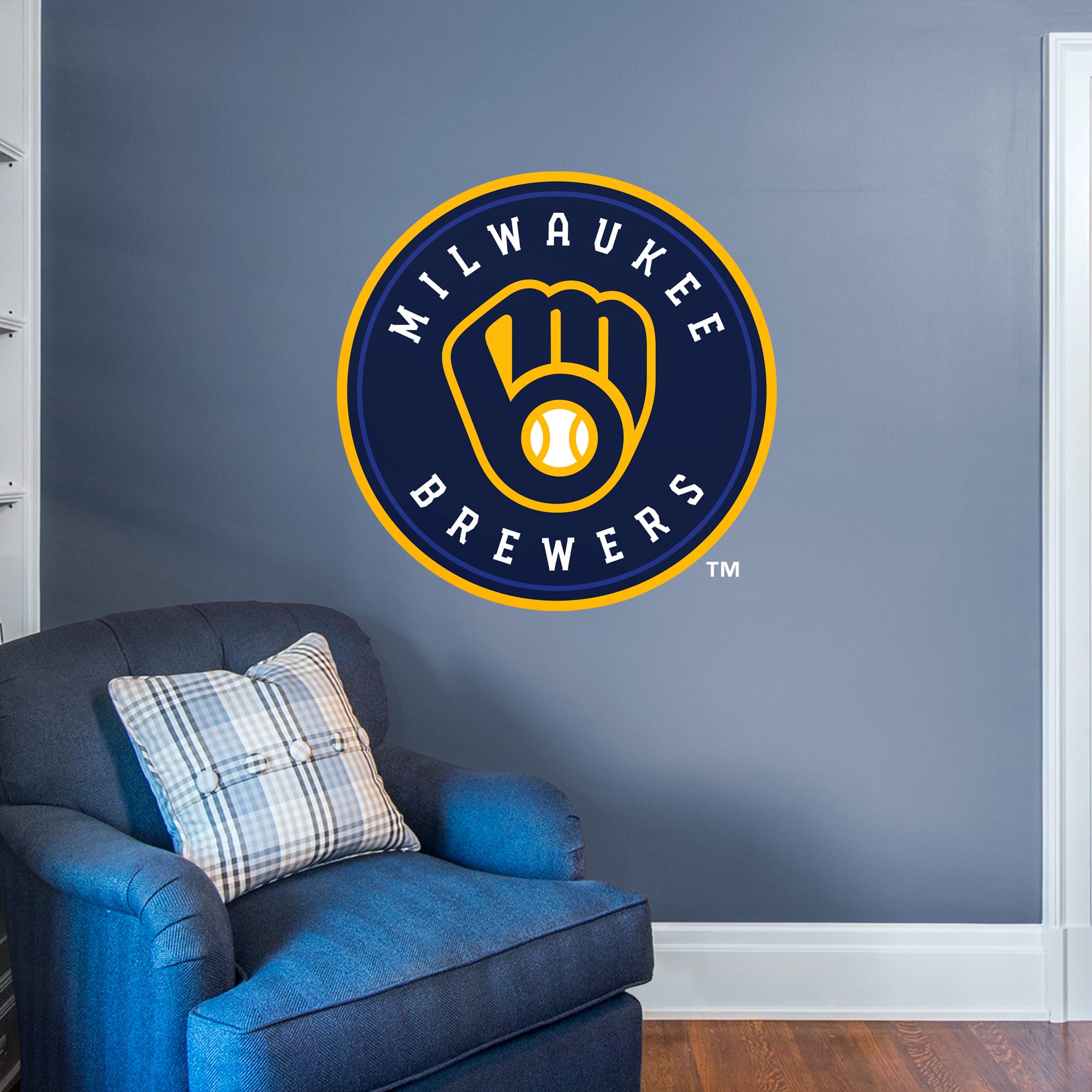 Milwaukee Brewers: Logo - Officially Licensed MLB Removable Wall Decal Giant Logo (38.5"W x 38.5"H) by Fathead | Vinyl