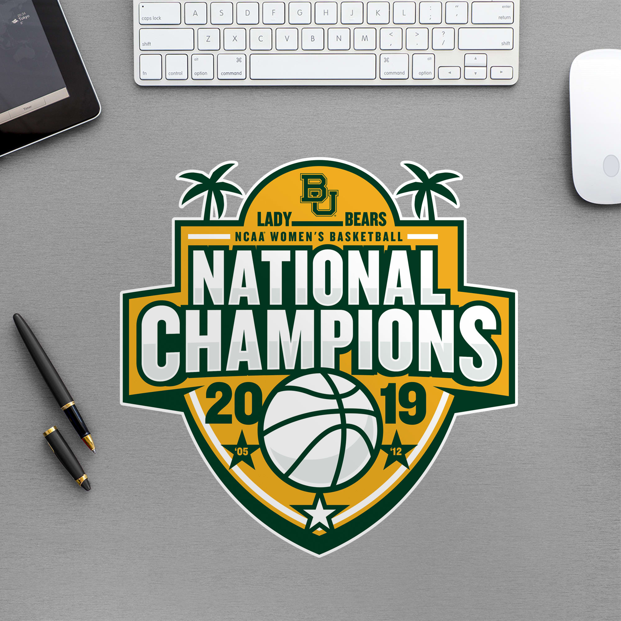 Baylor Bears: 2019 Womens Basketball National Champions Logo - Officially Licensed Removable Wall Decal Large by Fathead | Viny
