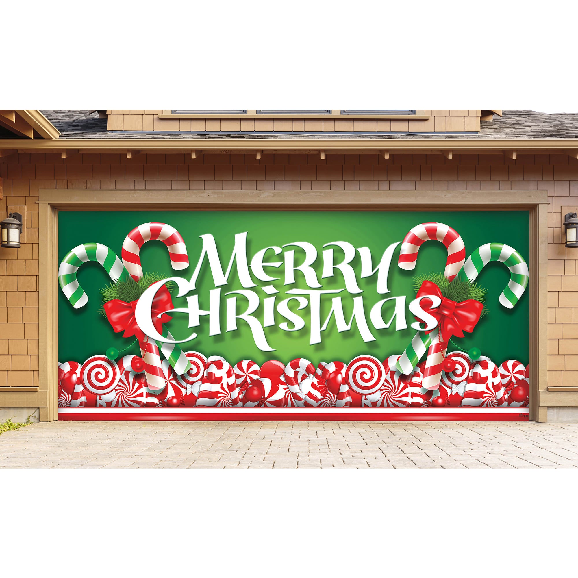 Christmas Candy - Garage Door Banner 192.0"W x 84.0"H by Fathead | Vinyl
