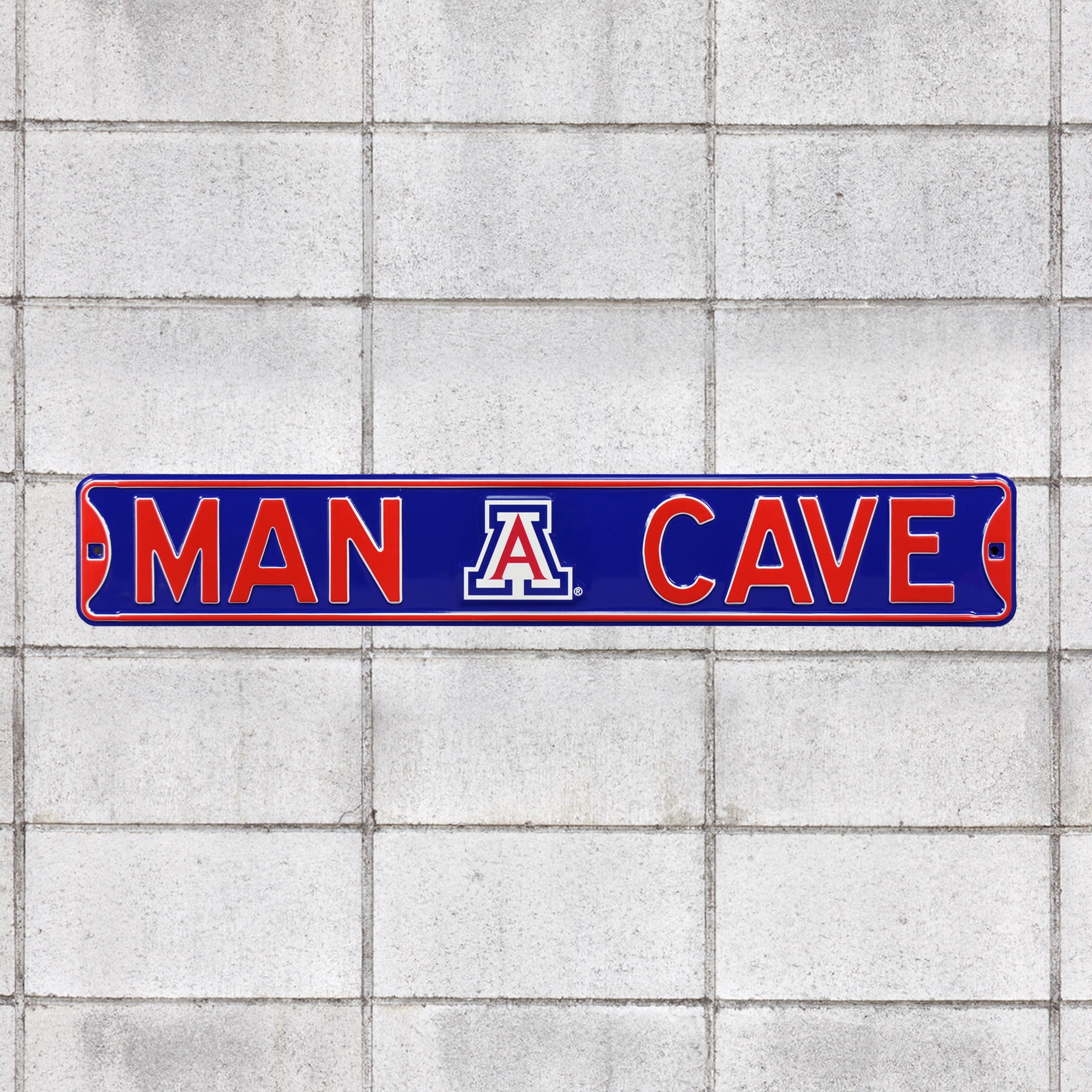 Arizona Wildcats: Man Cave - Officially Licensed Metal Street Sign 36.0"W x 6.0"H by Fathead | 100% Steel