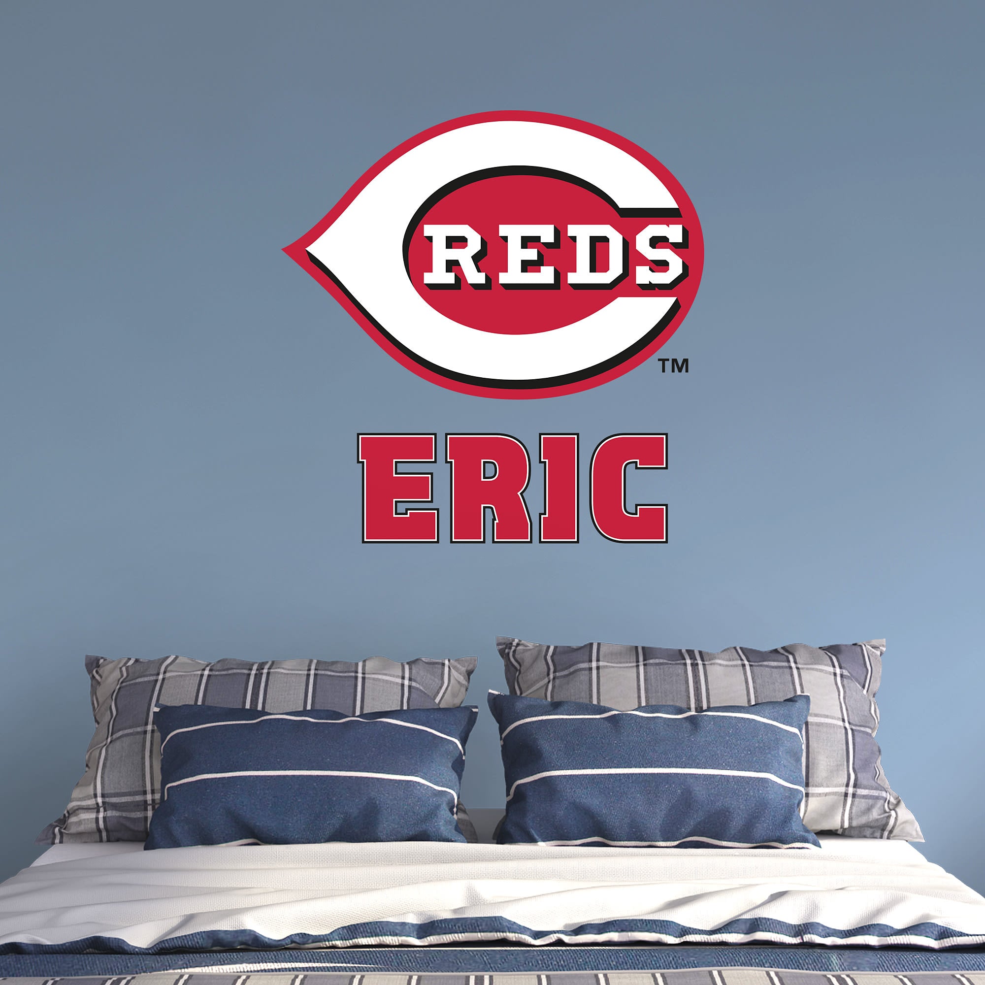 Cincinnati Reds: Stacked Personalized Name - Officially Licensed MLB Transfer Decal in Red (52"W x 39.5"H) by Fathead | Vinyl