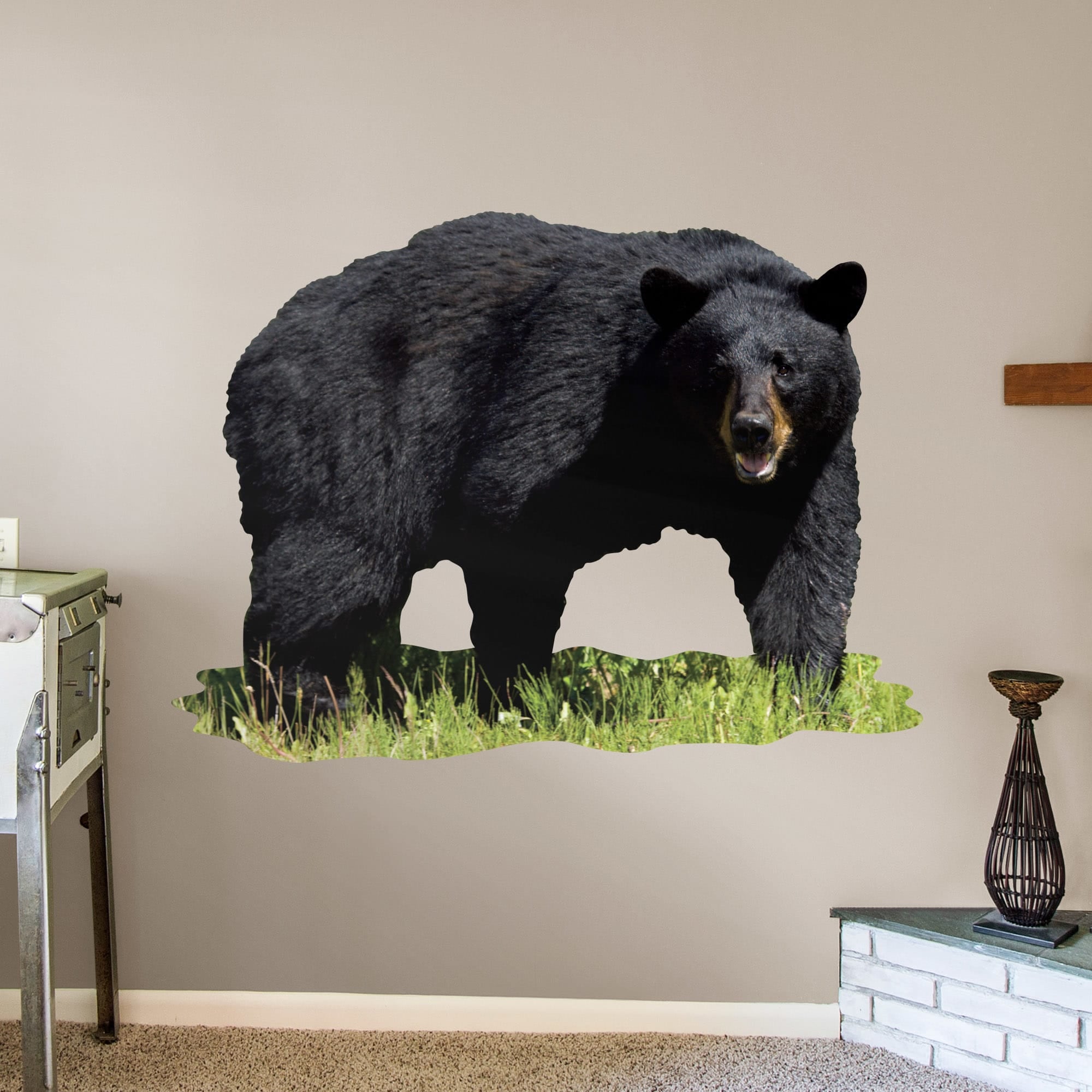 Black Bear - Removable Vinyl Decal Huge Animal + 2 Decals (66"W x 48"H) by Fathead