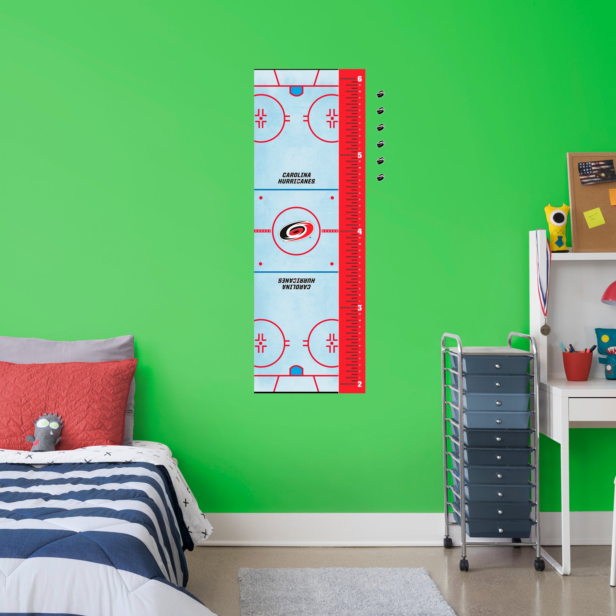 Carolina Hurricanes: Rink Growth Chart - Officially Licensed NHL Removable Wall Graphic Large by Fathead | Vinyl