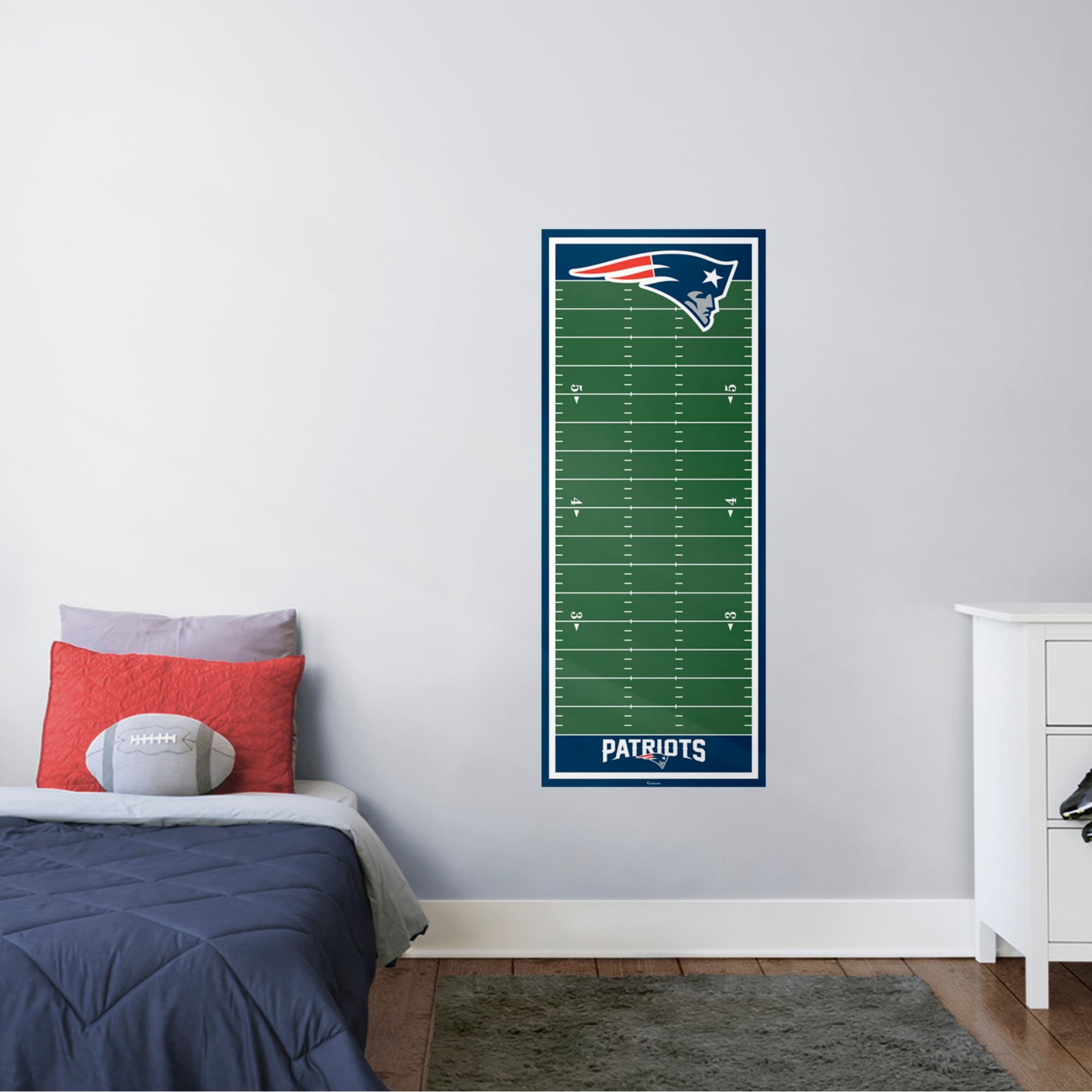 New England Patriots: Growth Chart - Officially Licensed NFL Removable Wall Graphic 24.0"W x 59.0"H by Fathead | Vinyl