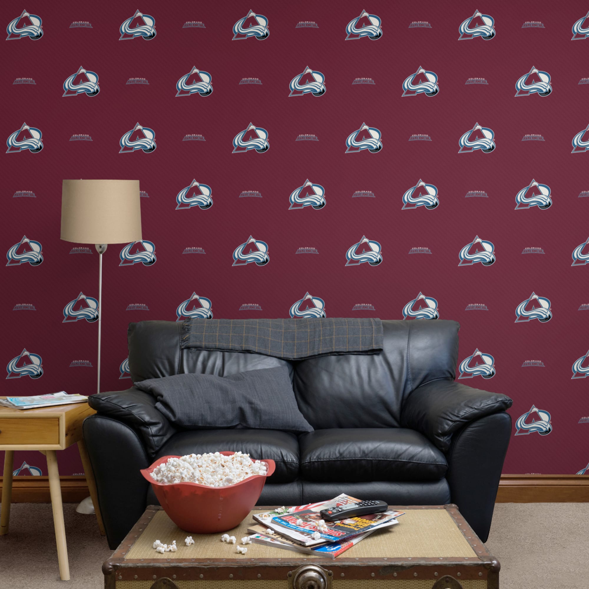 Colorado Avalanche: Stripes Pattern - Officially Licensed NHL Removable Wallpaper 12" x 12" Sample by Fathead