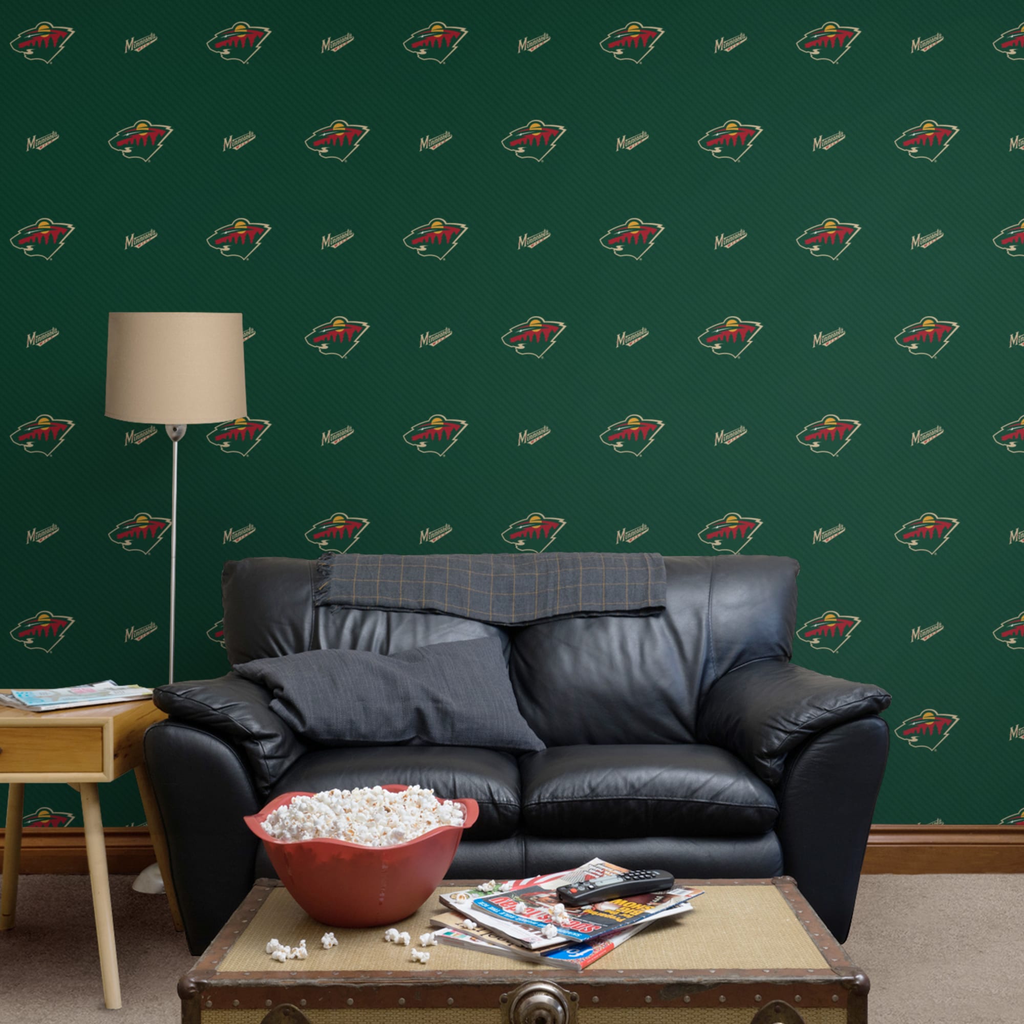 Minnesota Wild: Stripes Pattern - Officially Licensed NHL Removable Wallpaper 12" x 12" Sample by Fathead | 100% Vinyl