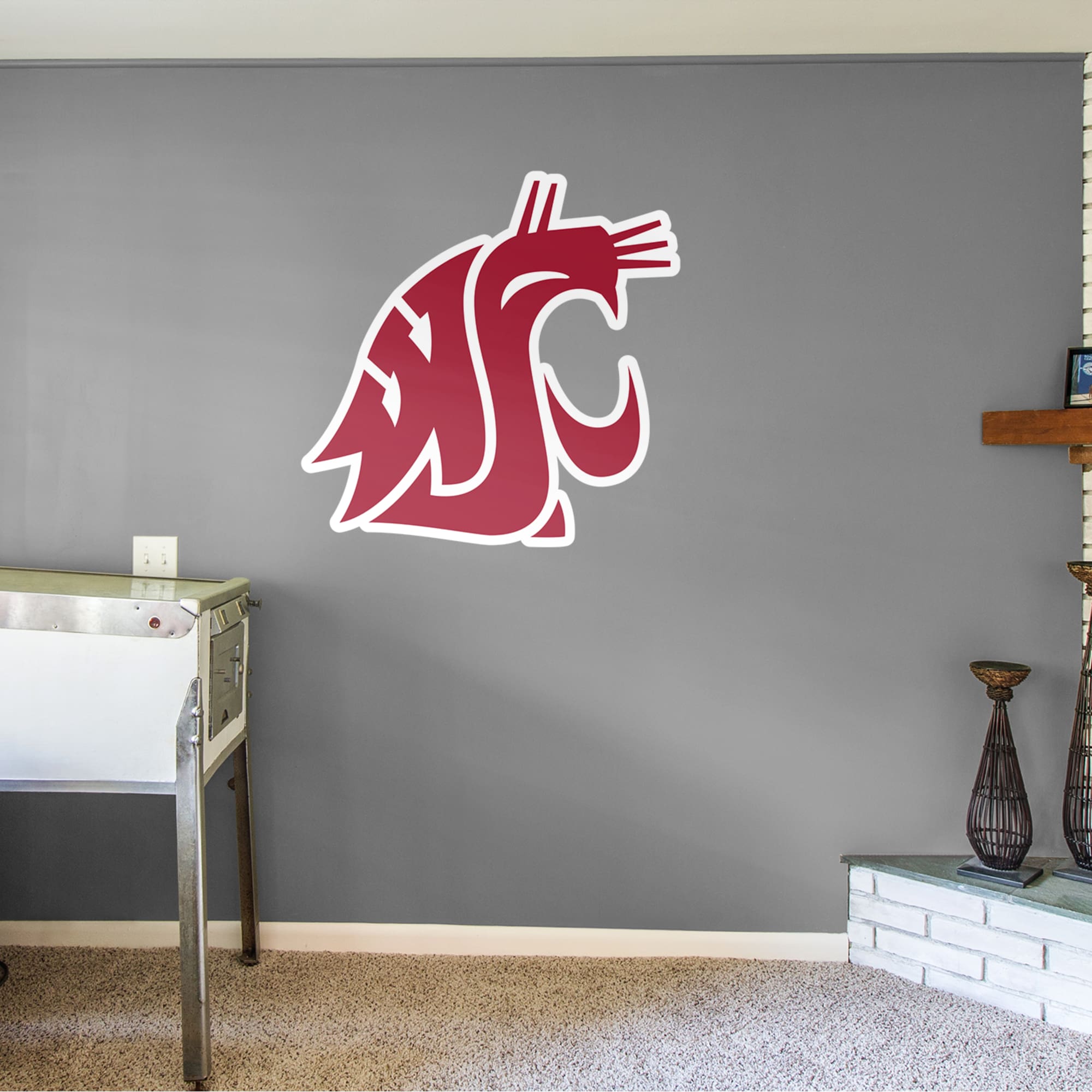 Washington State Cougars: Logo - Officially Licensed Removable Wall Decal 41.0"W x 41.0"H by Fathead | Vinyl