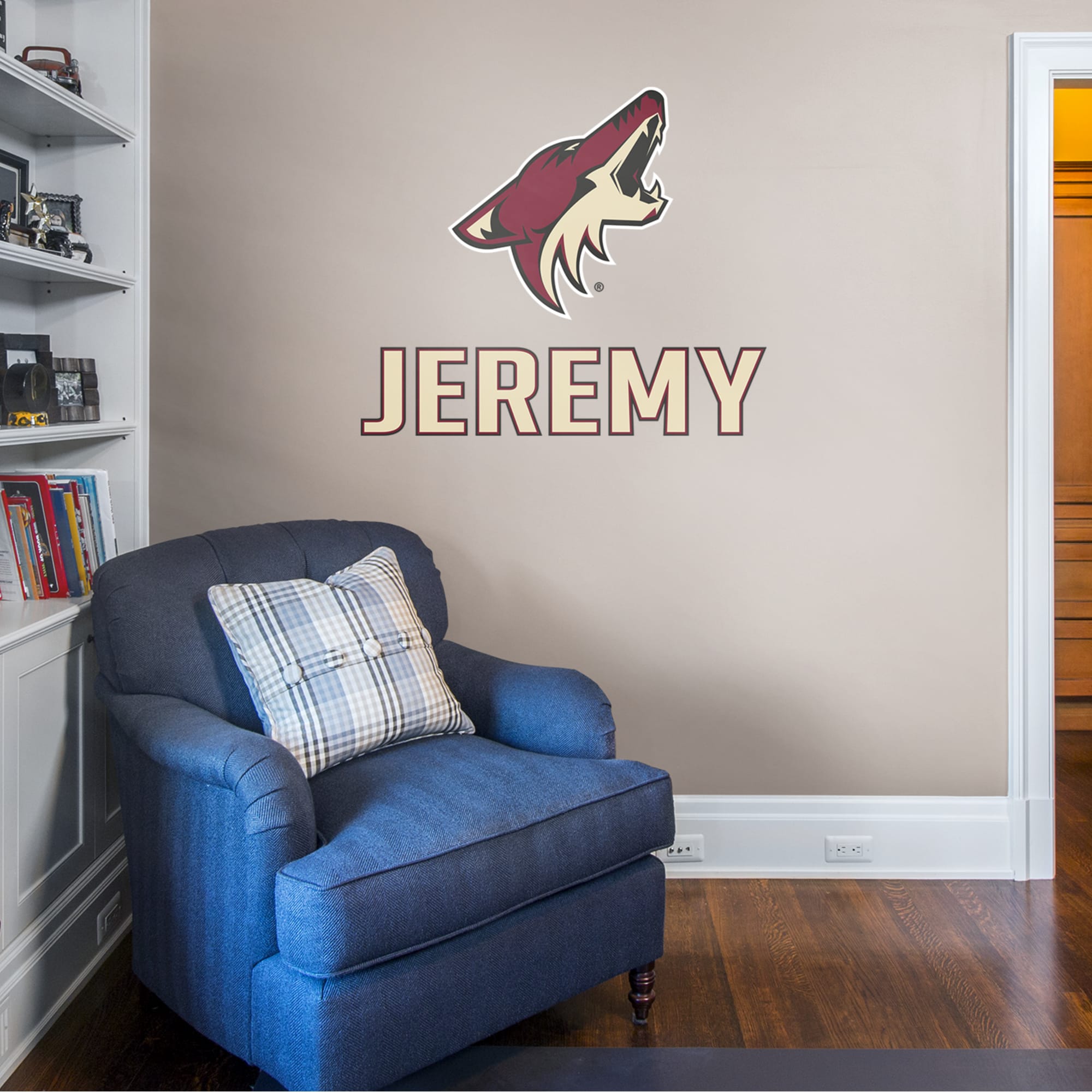 Arizona Coyotes: Stacked Personalized Name - Officially Licensed NHL Transfer Decal in Sand (39.5"W x 52"H) by Fathead | Vinyl