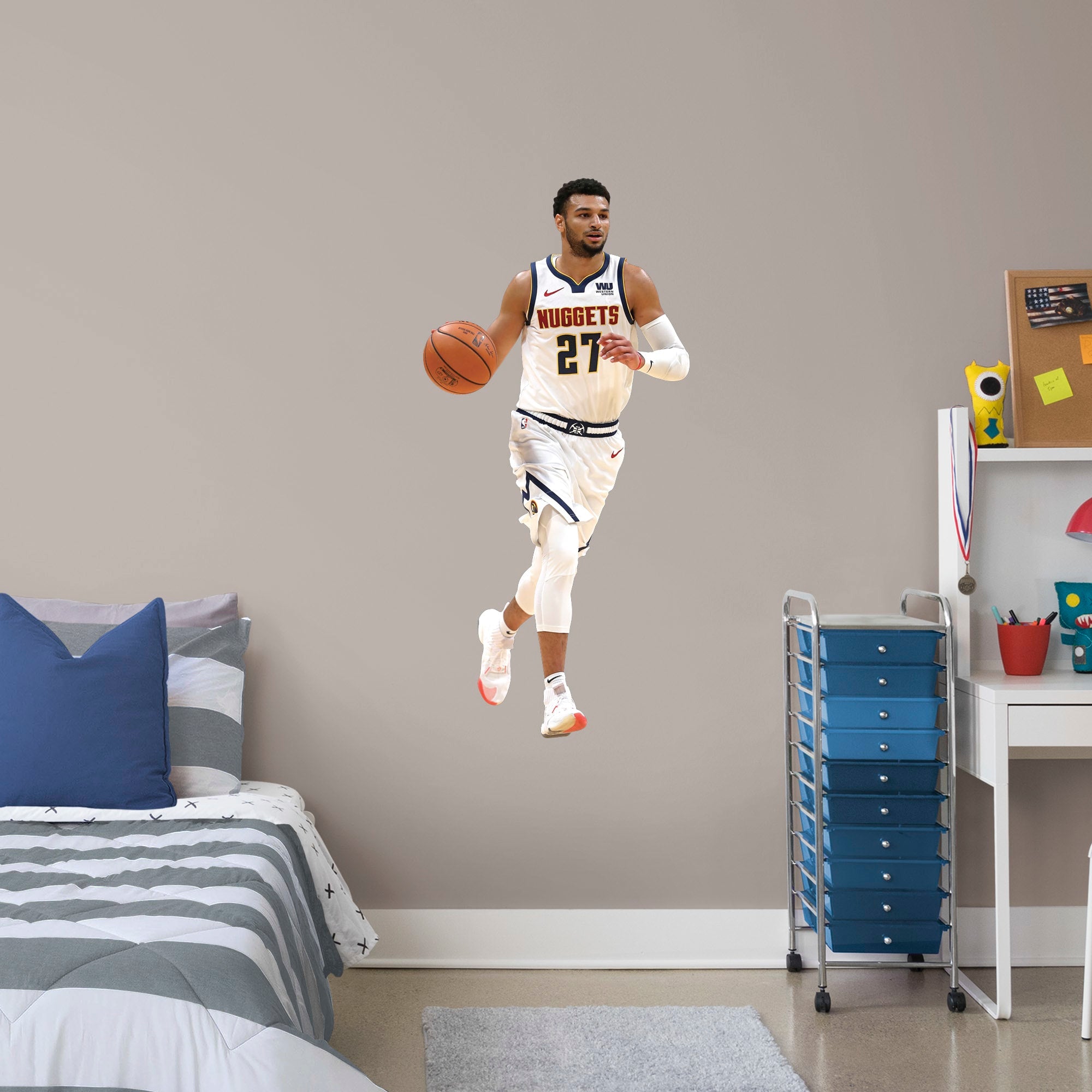 Jamal Murray for Denver Nuggets - Officially Licensed NBA Removable Wall Decal Giant Athlete + 2 Decals (24"W x 51"H) by Fathead