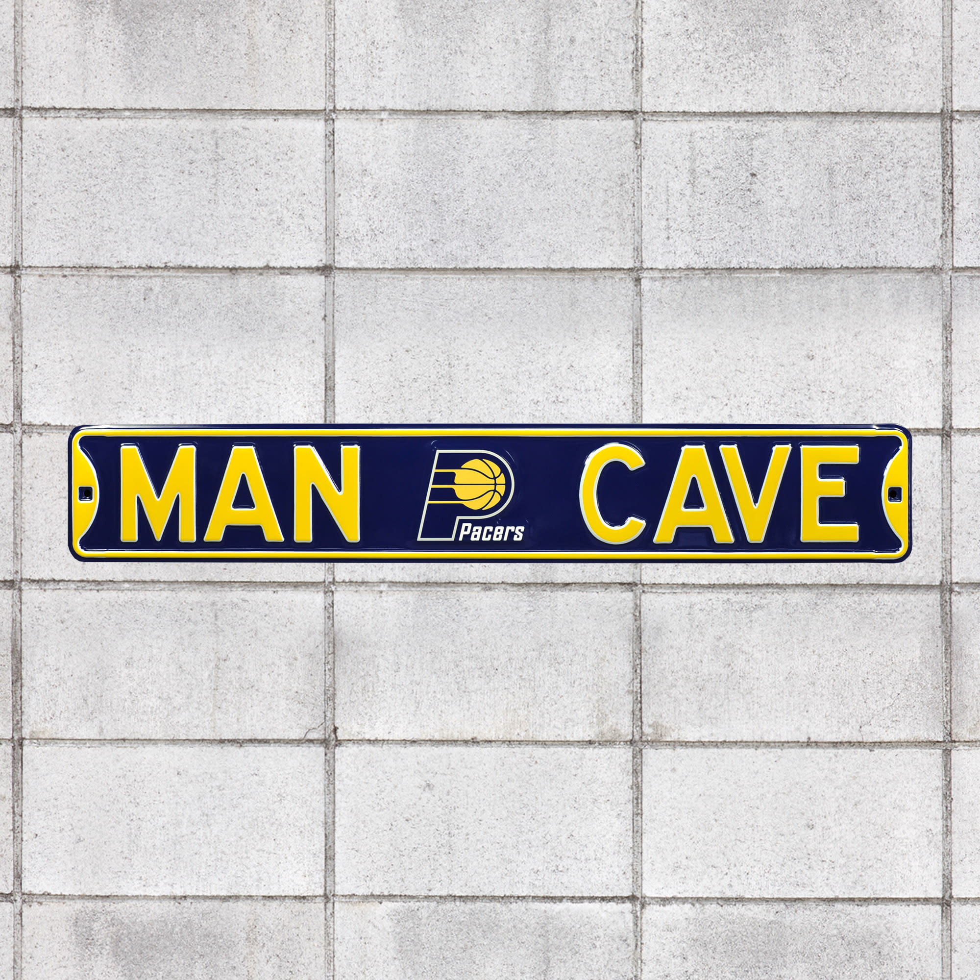 Indiana Pacers: Man Cave - Officially Licensed NBA Metal Street Sign by Fathead | 100% Steel