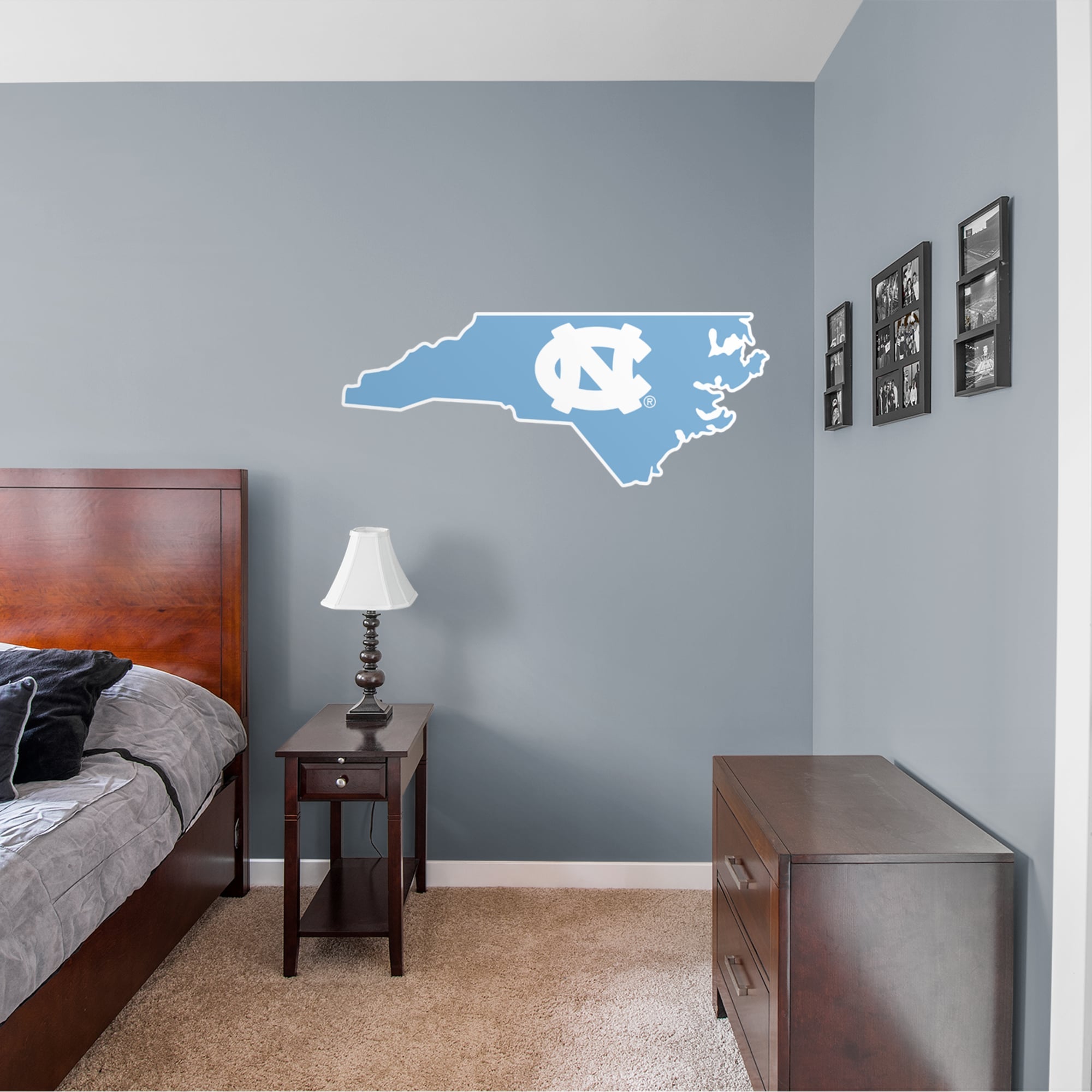 North Carolina Tar Heels: State of North Carolina - Officially Licensed Removable Wall Decal 51.0"W x 21.0"H by Fathead | Vinyl