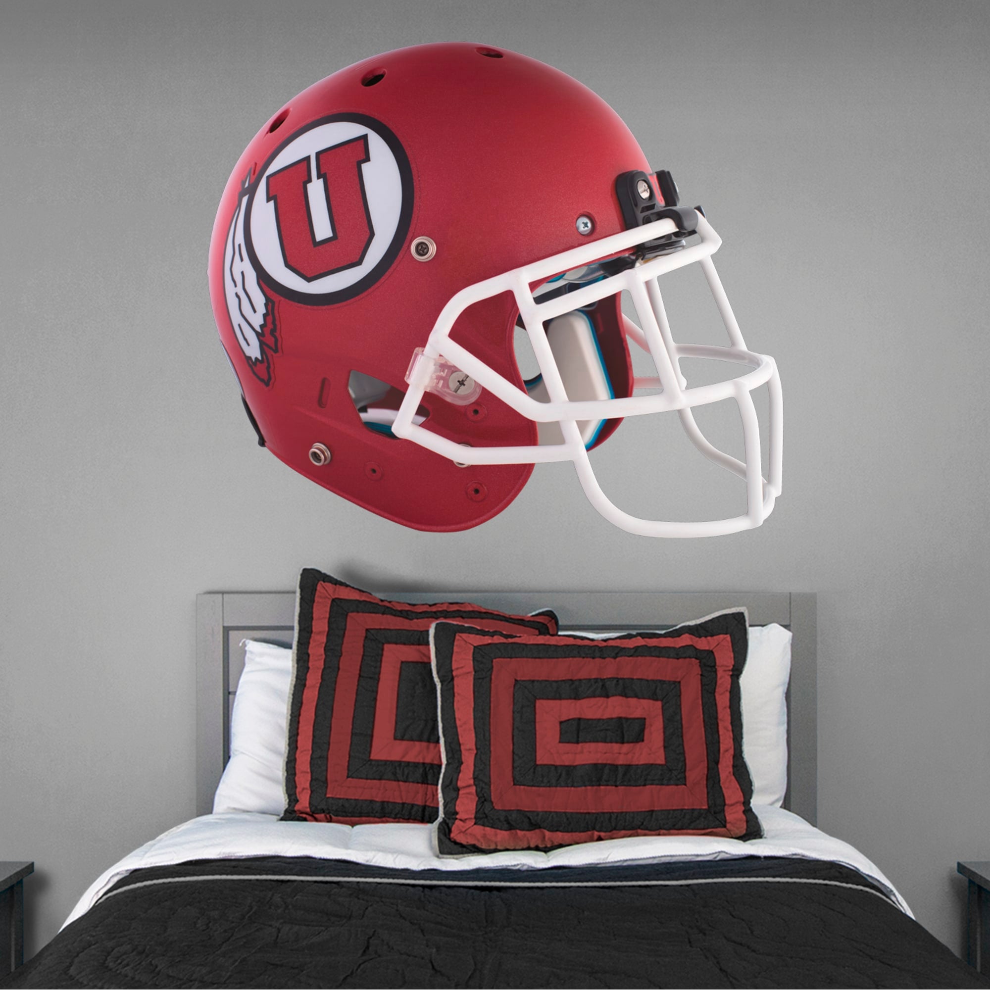 Utah Utes: Red Helmet - Officially Licensed Removable Wall Decal 56.0"W x 46.0"H by Fathead | Vinyl