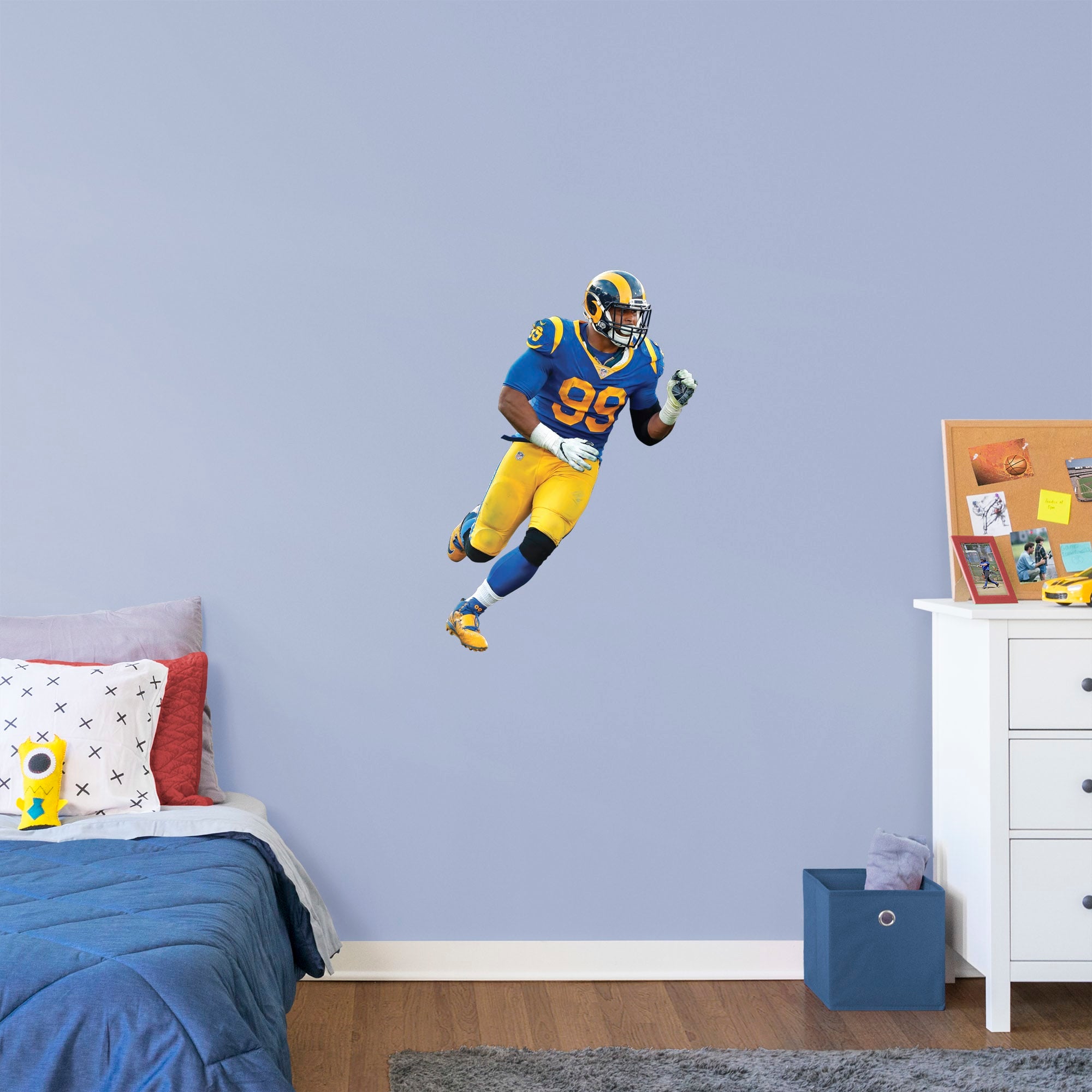 Aaron Donald for Los Angeles Rams: Throwback Jersey - Officially Licensed NFL Removable Wall Decal XL by Fathead | Vinyl