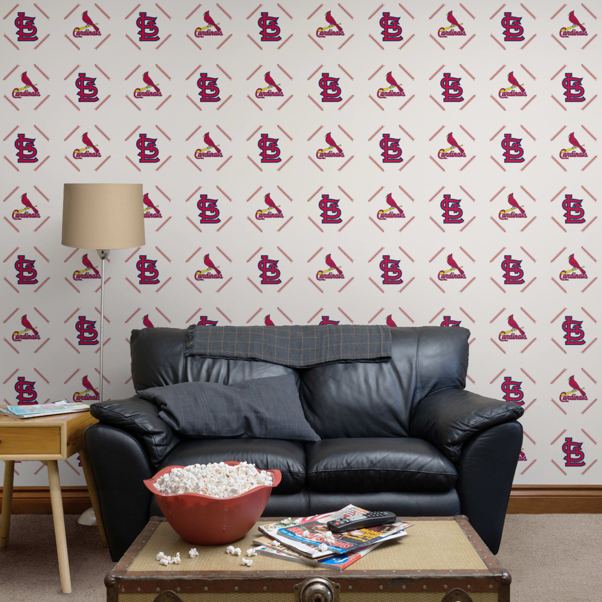 St. Louis Cardinals: Stitch Pattern - Officially Licensed Removable Wallpaper 12" x 12" Sample by Fathead