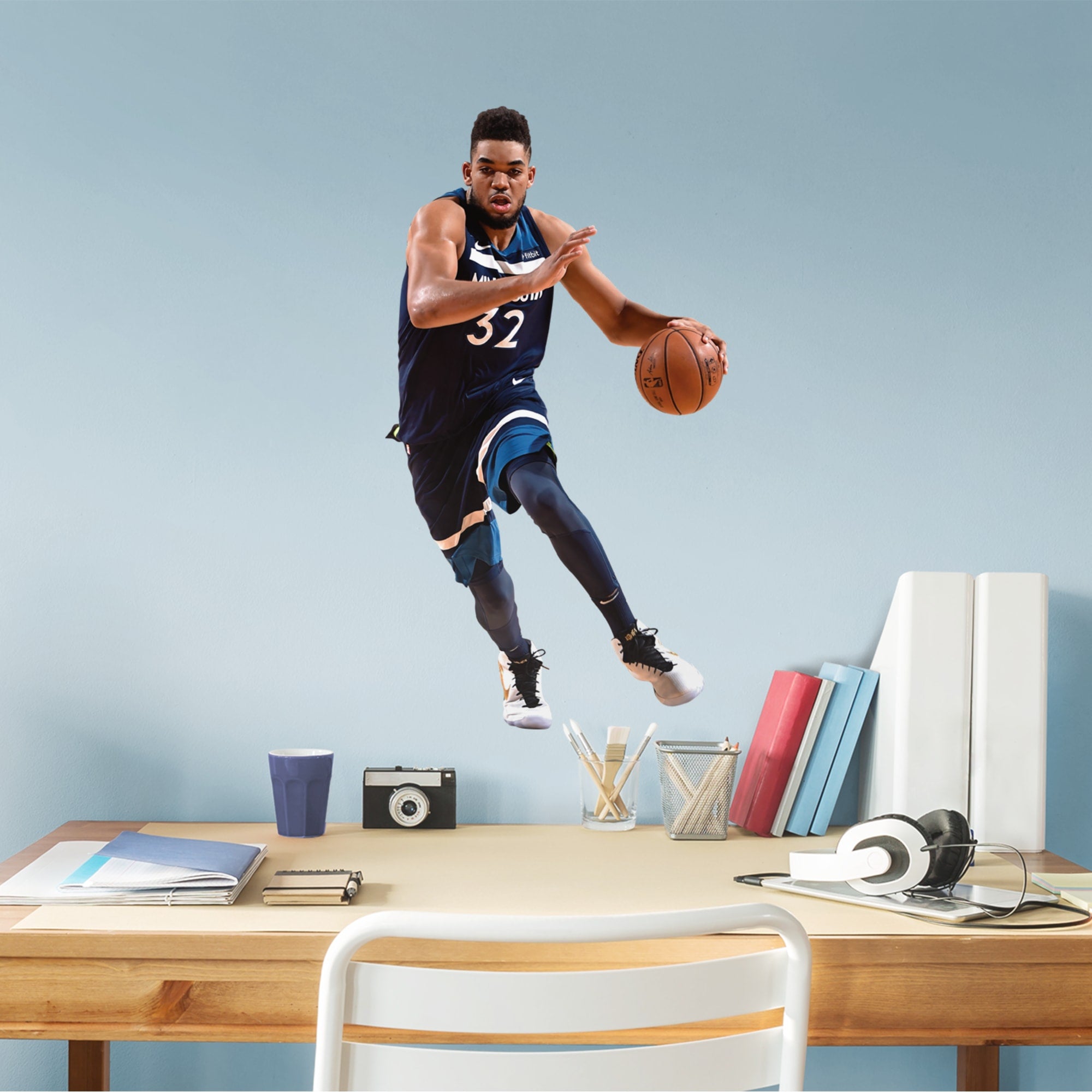 Karl-Anthony Towns for Minnesota Timberwolves: Green Jersey - Officially Licensed NBA Removable Wall Decal 21.0"W x 38.0"H by Fa