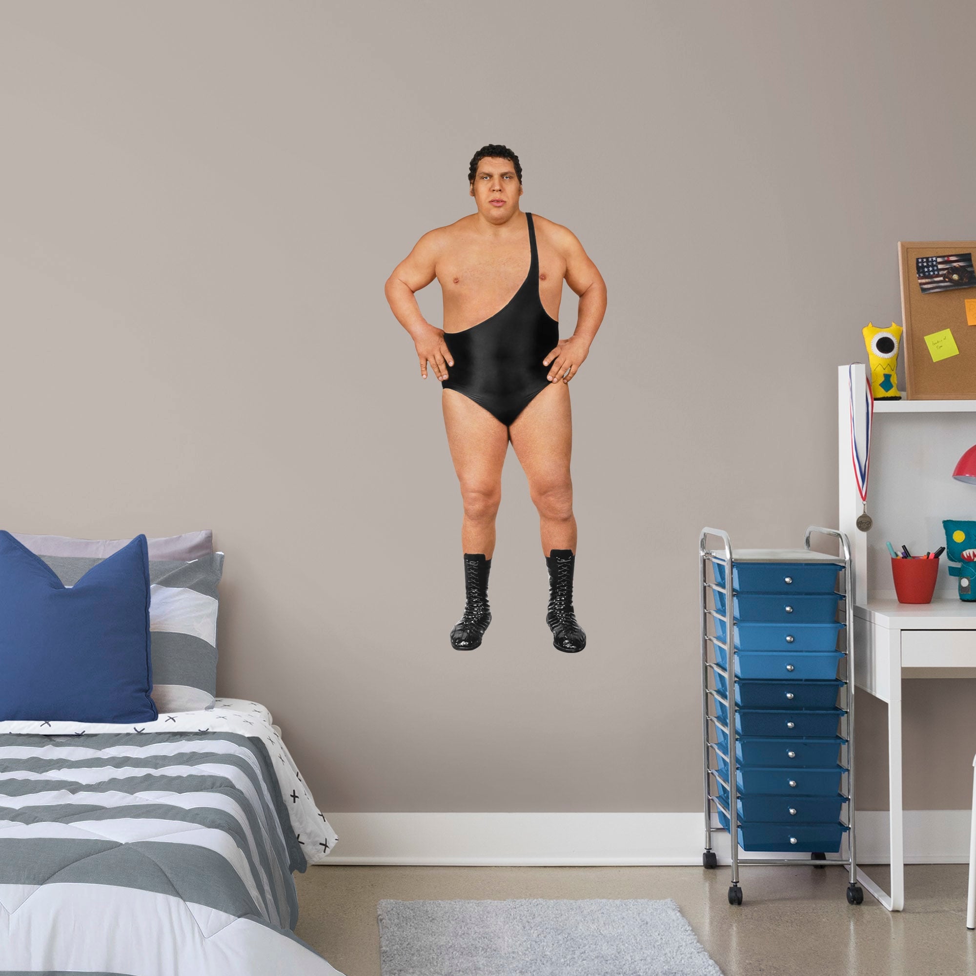 Andre The Giant for WWE - Officially Licensed Removable Wall Decal Giant Superstar + 2 Decals (23"W x 51"H) by Fathead | Vinyl