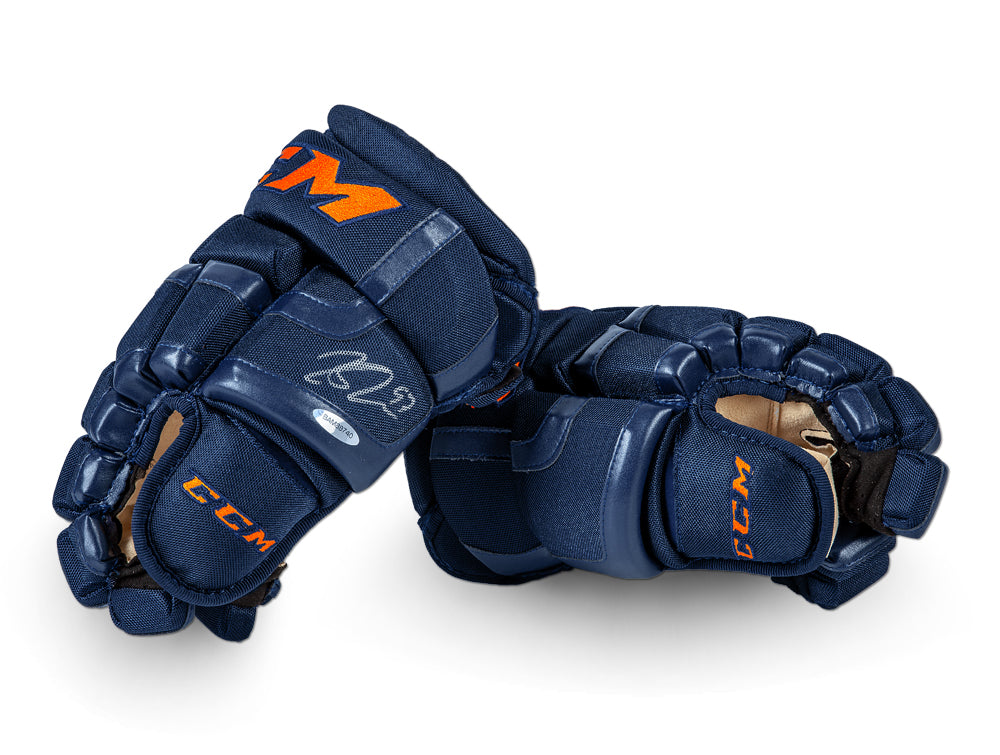 Connor Mcdavid Navy Gloves Autograph by Fathead