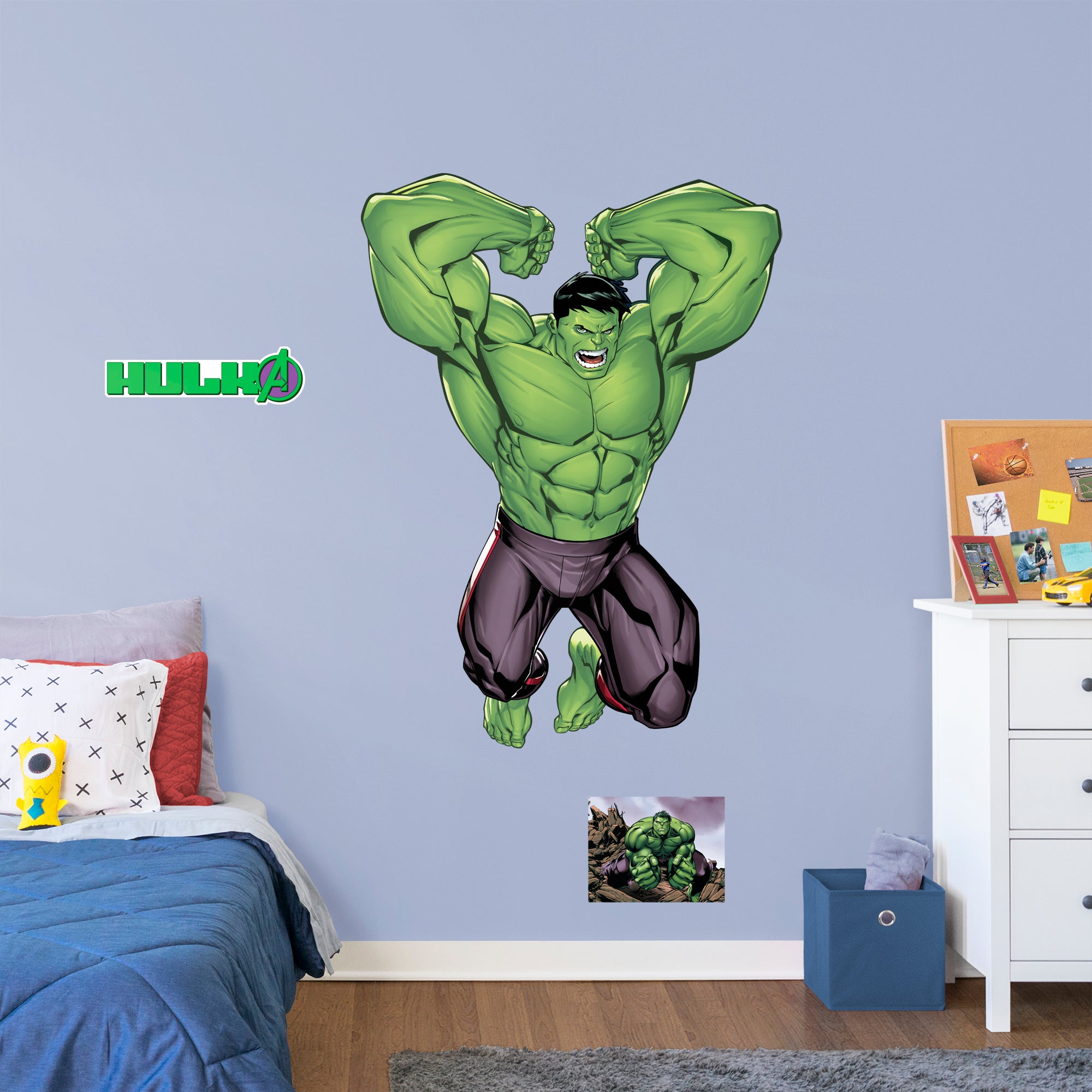Hulk: Avengers Core - Officially Licensed Removable Wall Decal Giant Character + 2 Decals (37"W x 51"H) by Fathead | Vinyl