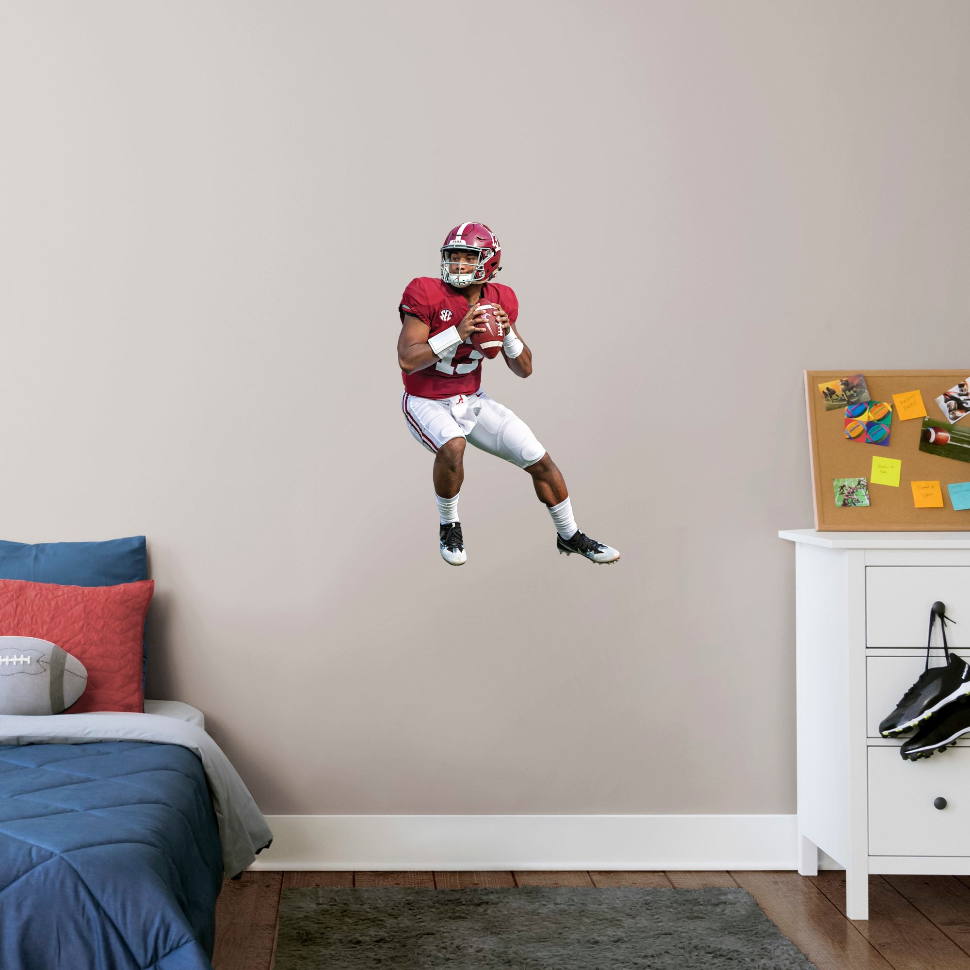 Tua Tagovailoa for Alabama Crimson Tide: Alabama - Officially Licensed Removable Wall Decal XL by Fathead | Vinyl