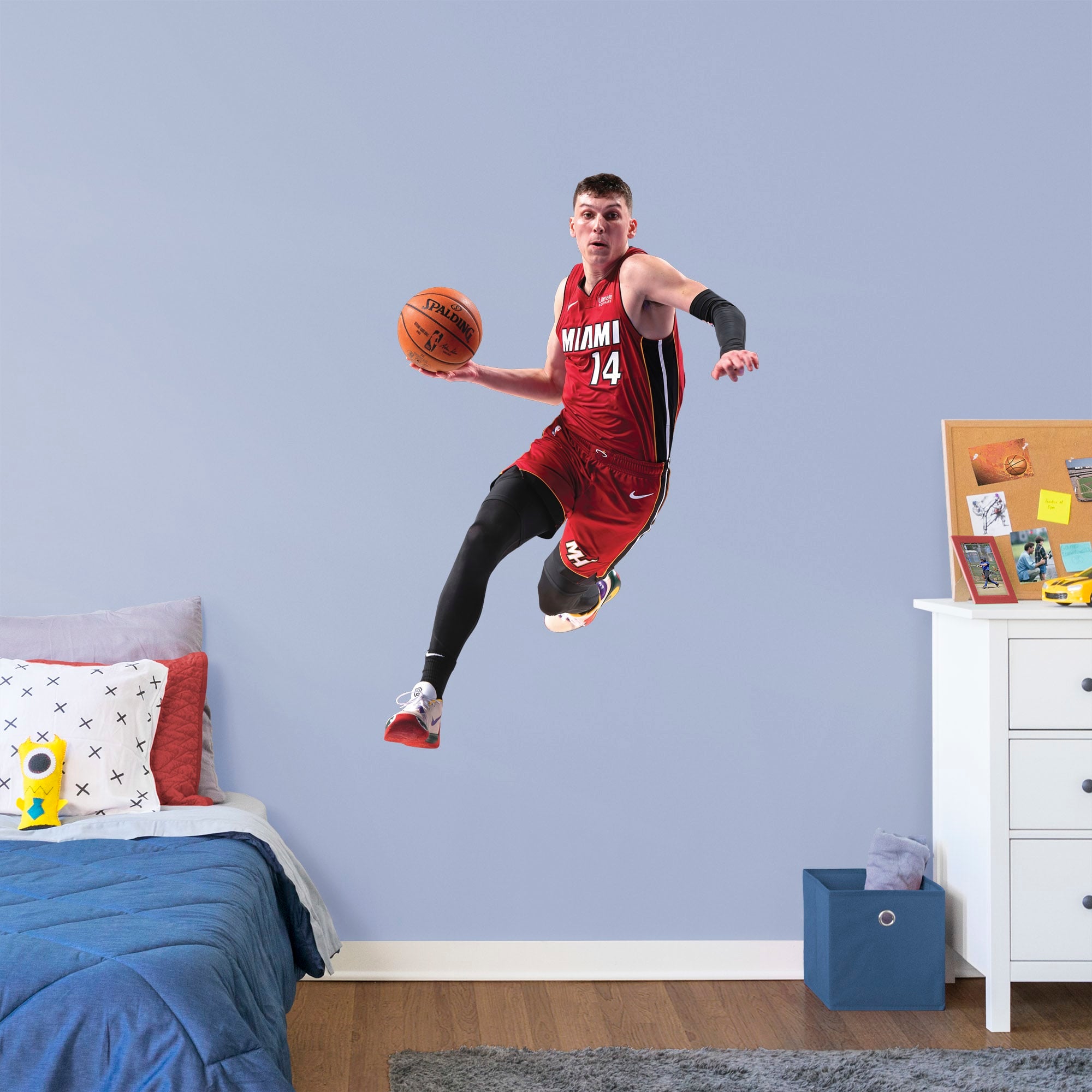 Tyler Herro for Miami Heat - Officially Licensed NBA Removable Wall Decal Giant Athlete + 2 Decals (33"W x 51"H) by Fathead | Vi