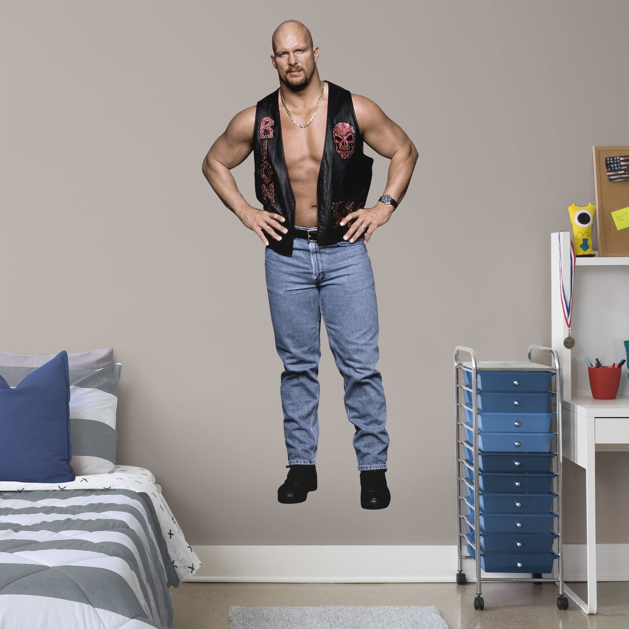 Stone Cold Steve Austin for WWE - Officially Licensed Removable Wall Decal XL by Fathead | Vinyl