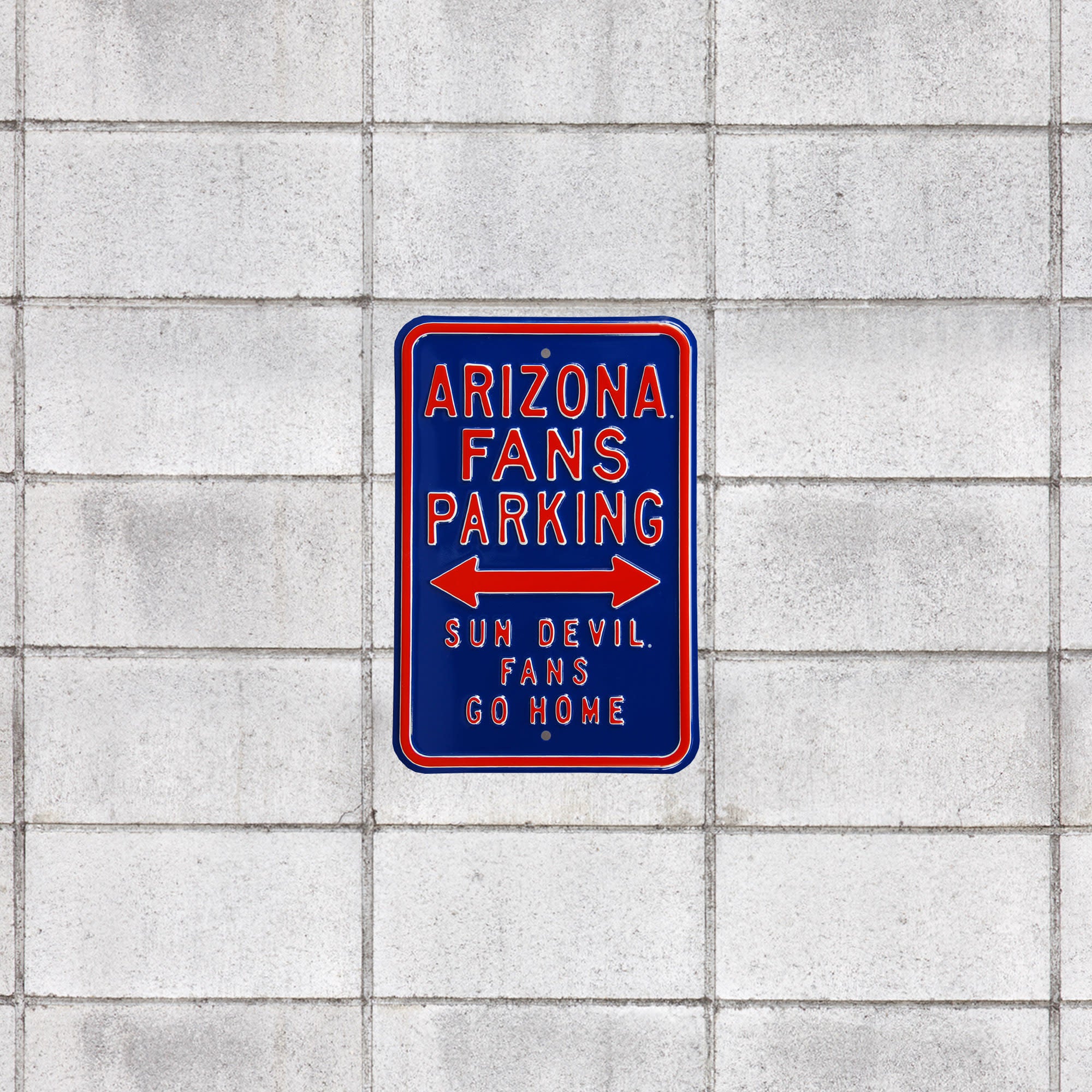 Arizona Wildcats: Sun Devils Go Home Parking - Officially Licensed Metal Street Sign 18.0"W x 12.0"H by Fathead | 100% Steel