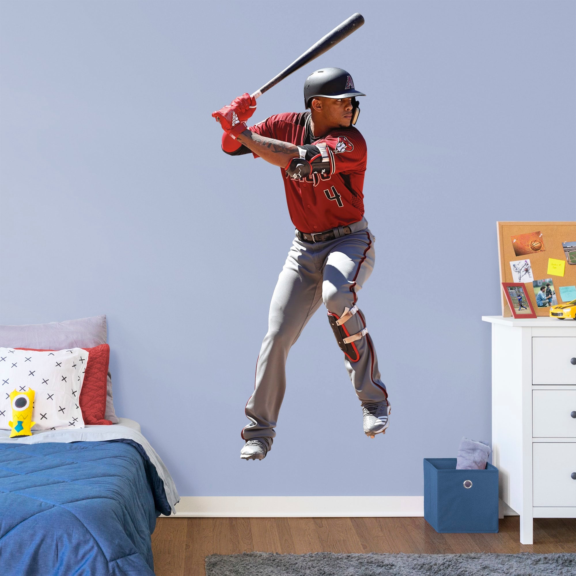 Ketel Marte for Arizona Diamondbacks - Officially Licensed MLB Removable Wall Decal Life-Size Athlete + 2 Decals (35"W x 86"H) b