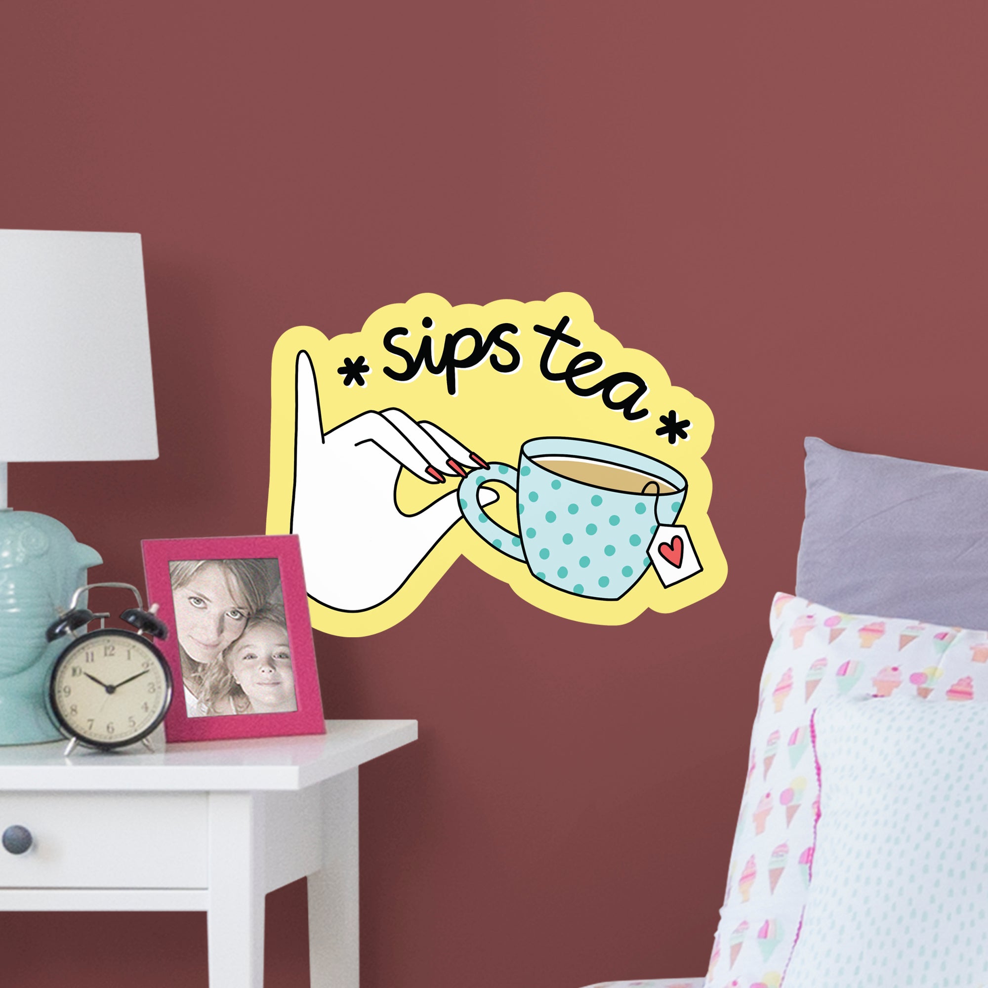 Sips Tea - Officially Licensed Big Moods Removable Wall Decal Large by Fathead | Vinyl