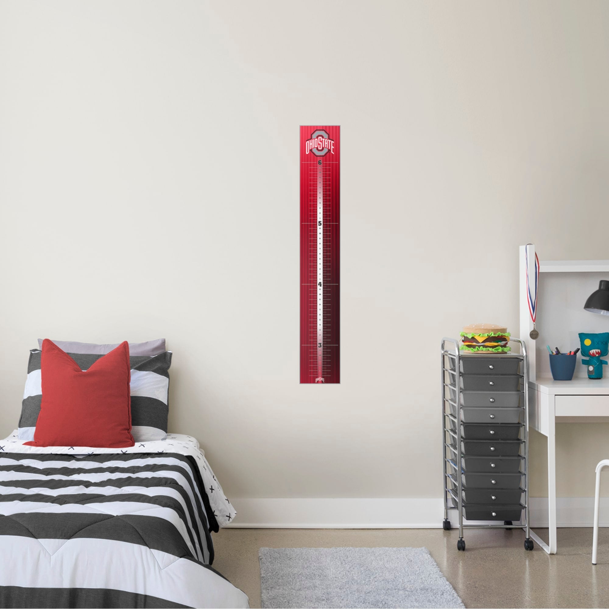 Ohio State Buckeyes: Logo Growth Chart - Officially Licensed Removable Wall Decal 8.0"W x 51.0"H by Fathead | Vinyl