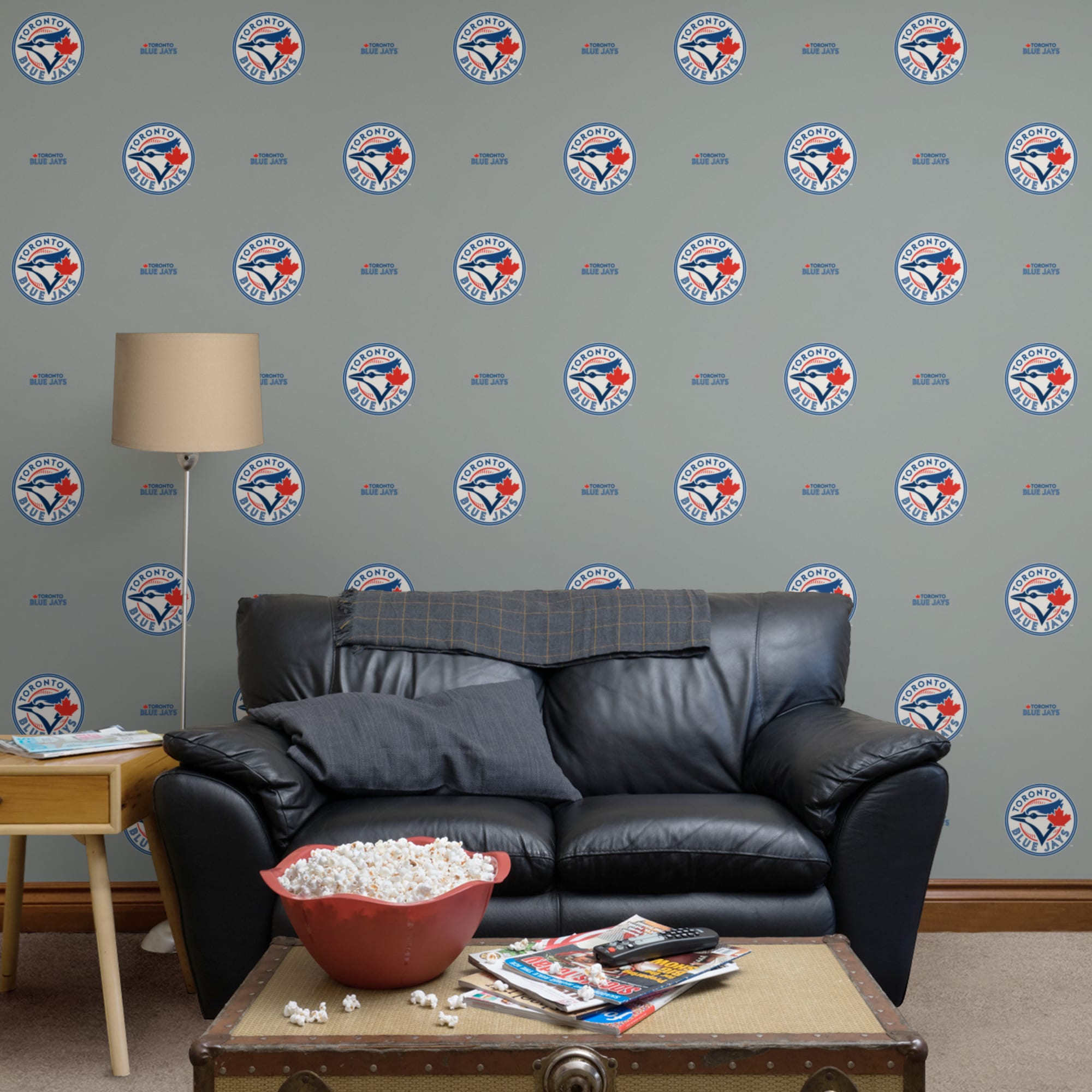Toronto Blue Jays: Logo Pattern - Officially Licensed Removable Wallpaper 12" x 12" Sample by Fathead