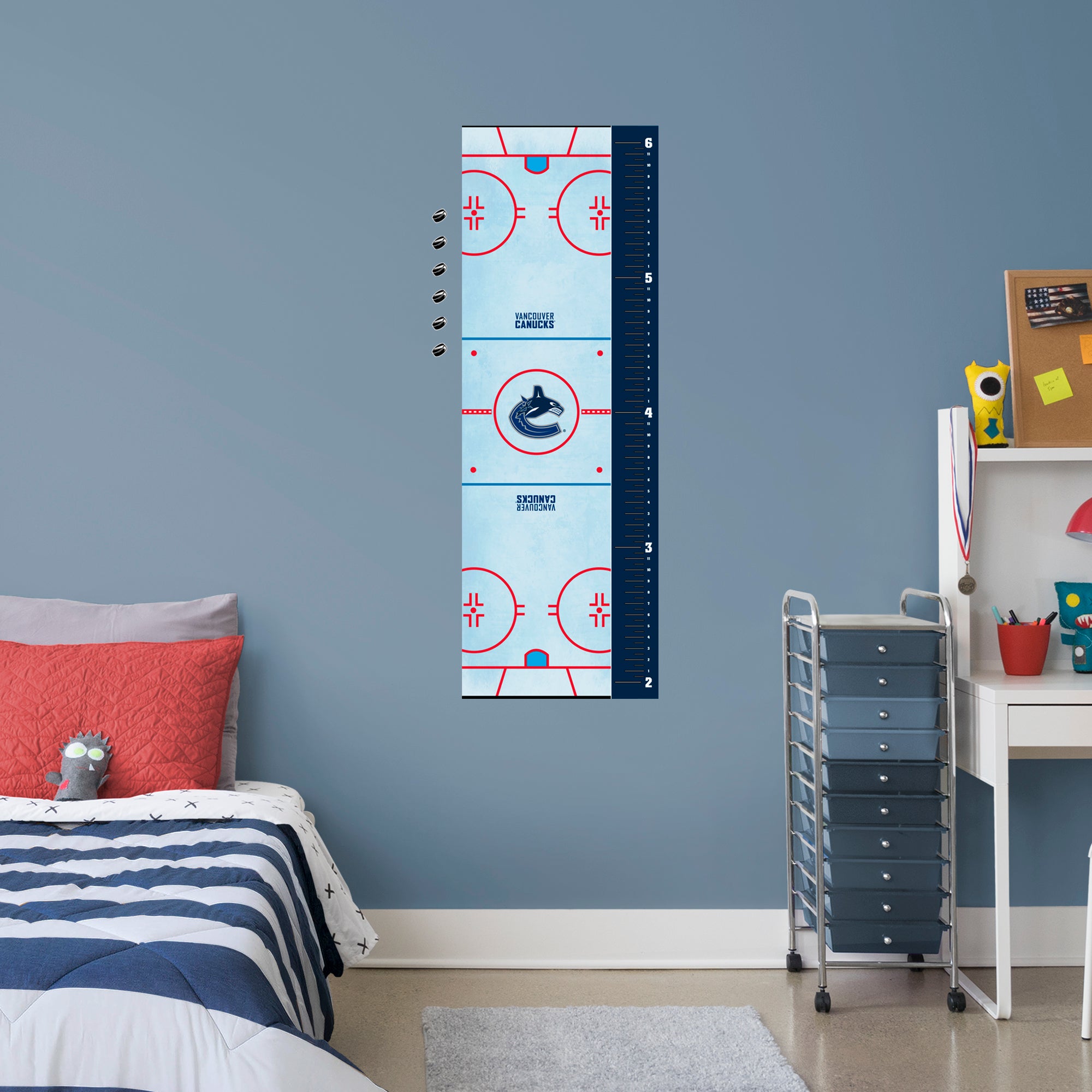 Vancouver Canucks: Rink Growth Chart - Officially Licensed NHL Removable Wall Graphic Large by Fathead | Vinyl