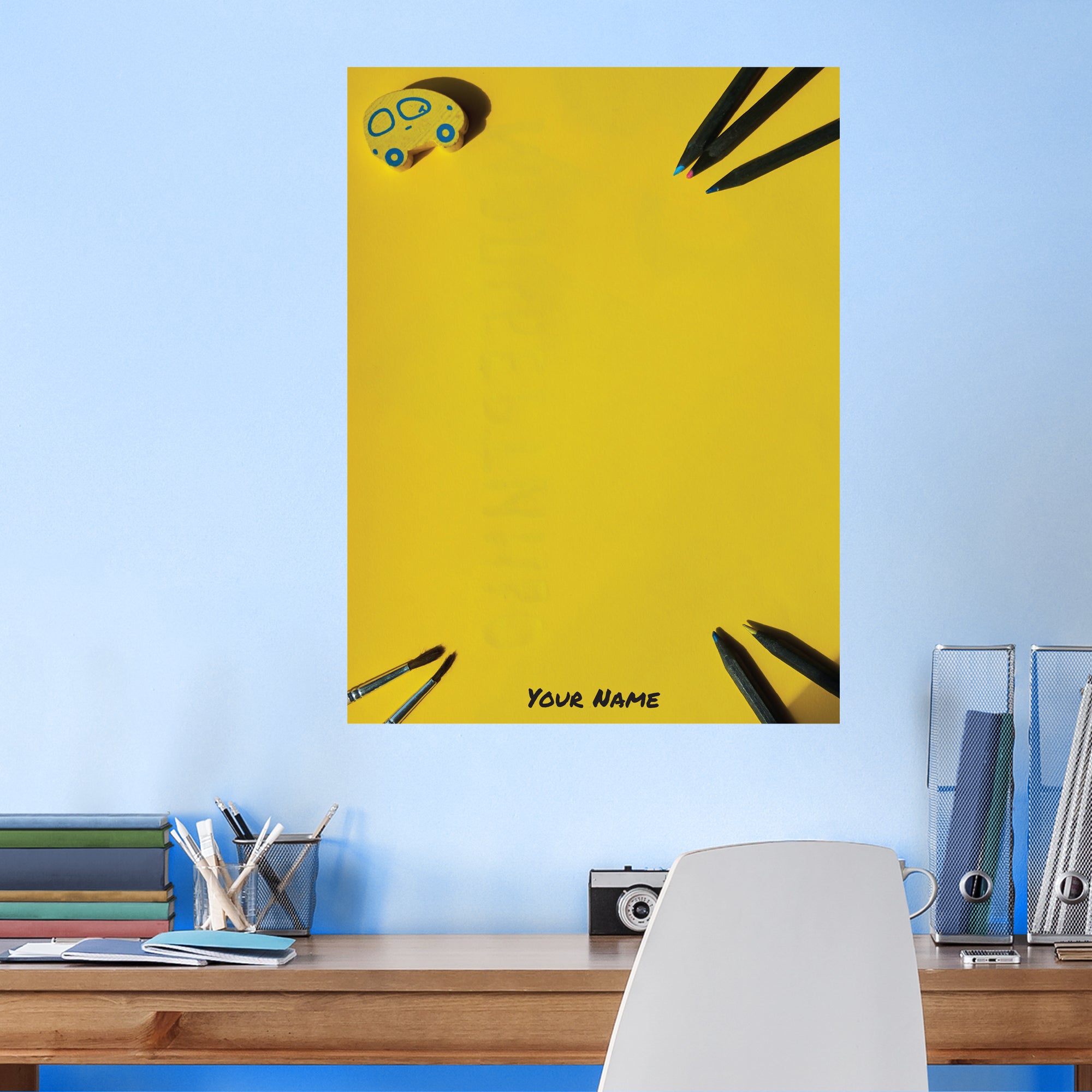 Personalized Dry Erase Boards Yellow Canvas - Removable Wall Decal XL by Fathead | Vinyl