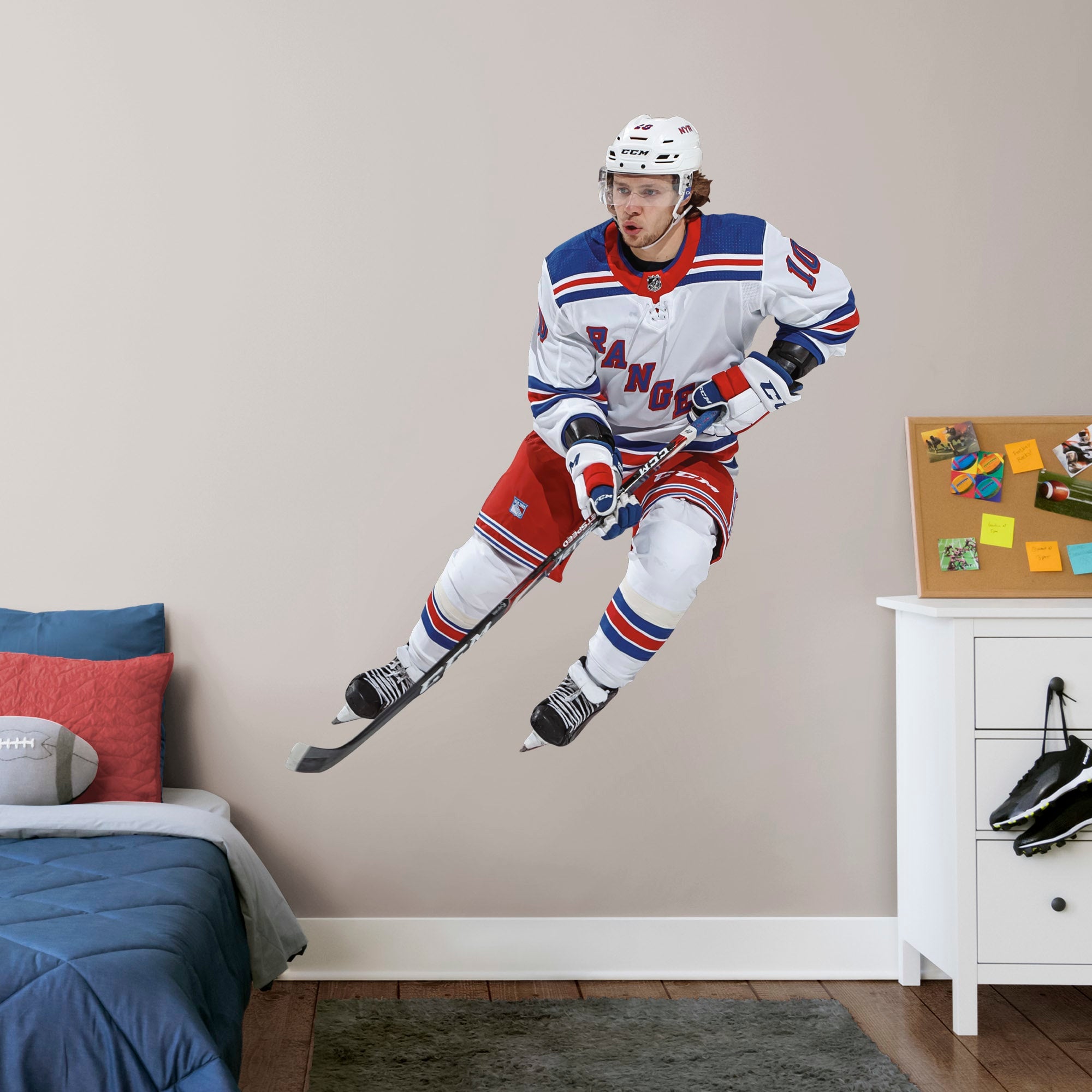 Artemi Panarin for New York Rangers - Officially Licensed NHL Removable Wall Decal Life-Size Athlete + 2 Decals (62"W x 71"H) by