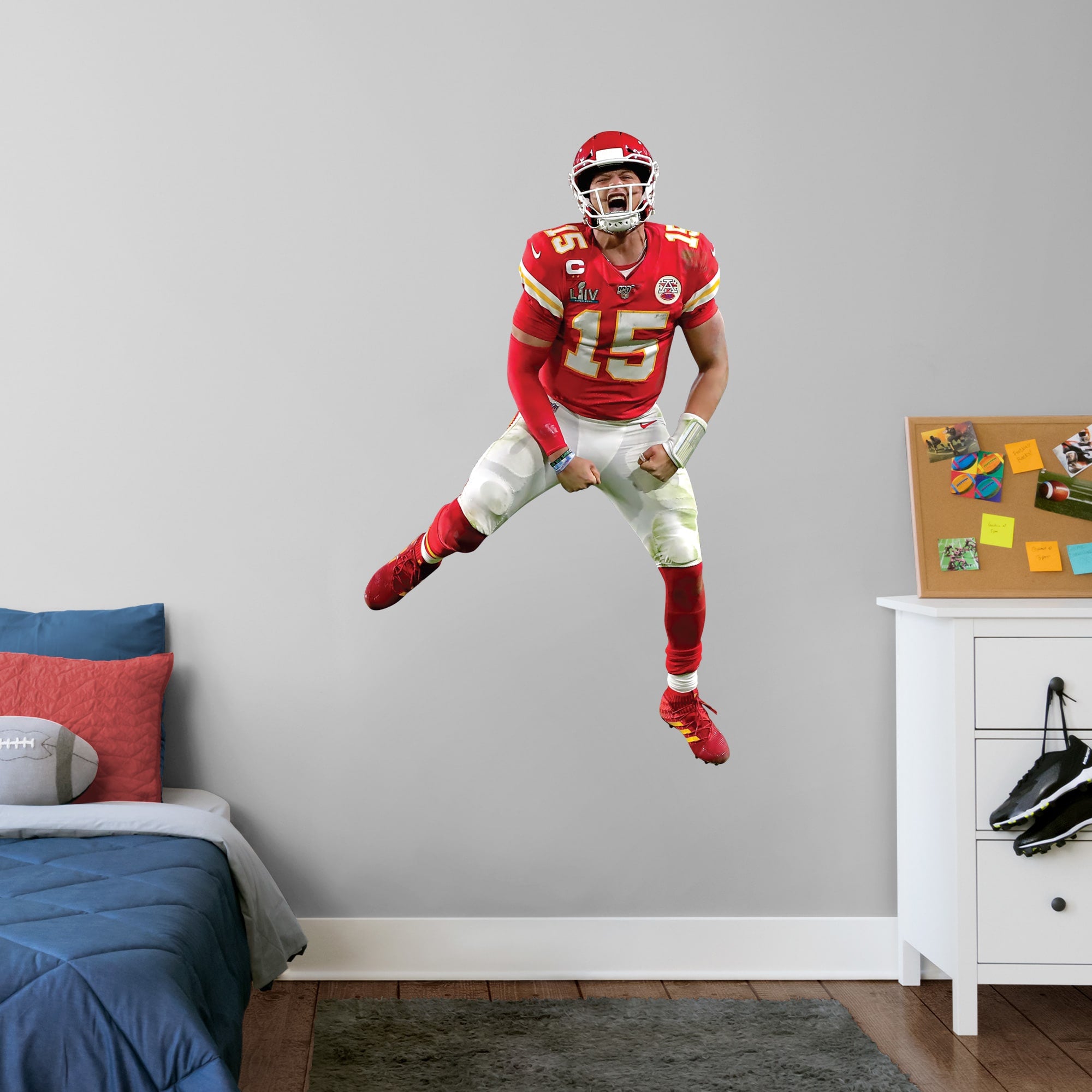 Patrick Mahomes for Kansas City Chiefs: Super Bowl LIV MVP - Officially Licensed NFL Removable Wall Decal Giant Athlete + 2 Deca