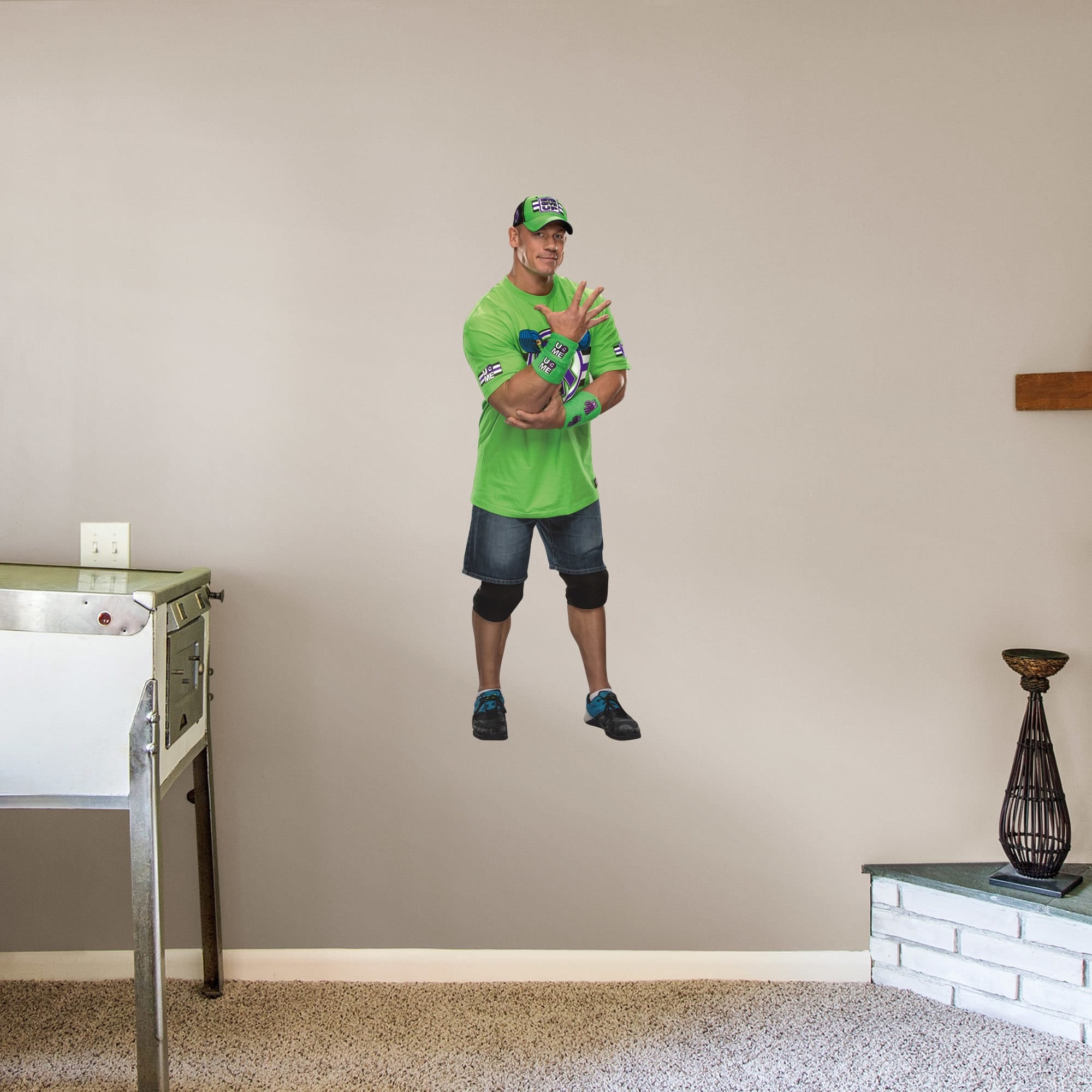 John Cena for WWE - Officially Licensed Removable Wall Decal Giant Superstar + 2 Decals (17"W x 51"H) by Fathead | Vinyl