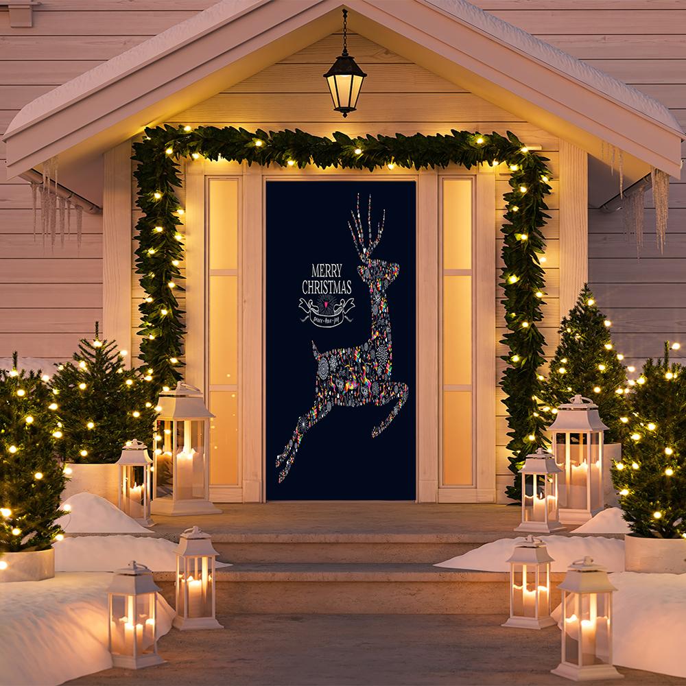 Reindeer Christmas Door Cover 36x96 by Fathead | Polyester