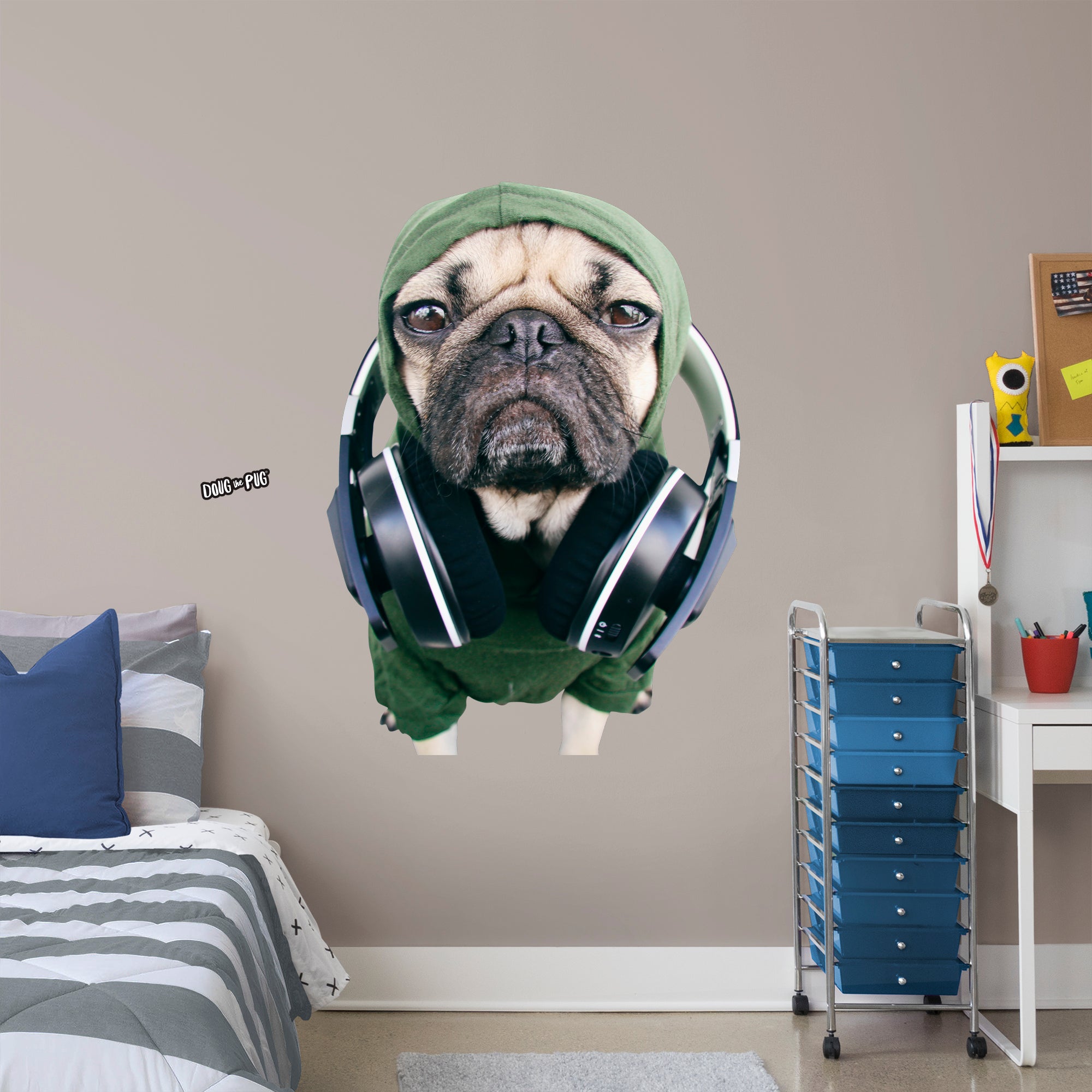 Doug the Pug: Pose 4 - Officially Licensed Removable Wall Decal Giant Character by Fathead | Vinyl