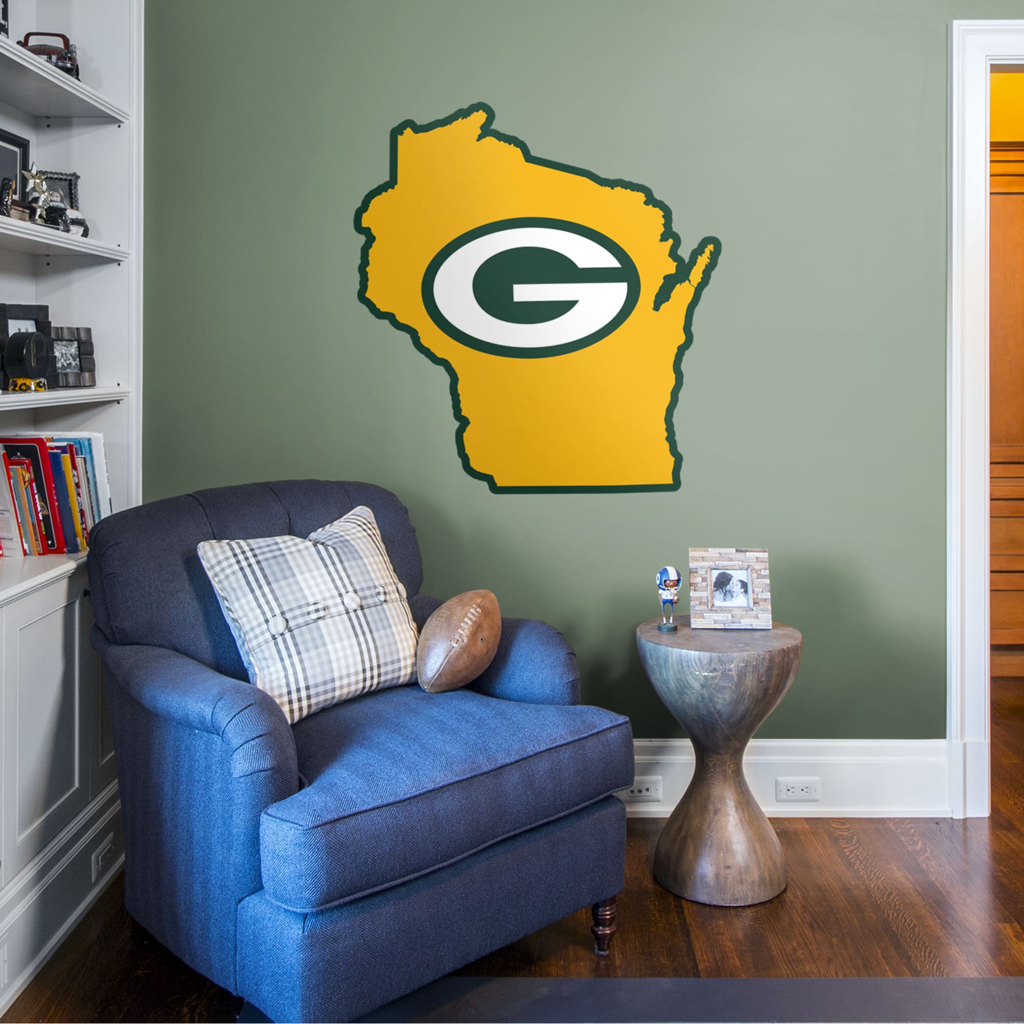 Green Bay Packers: State of Wisconsin - Officially Licensed NFL Removable Wall Decal 40.0"W x 43.0"H by Fathead | Vinyl