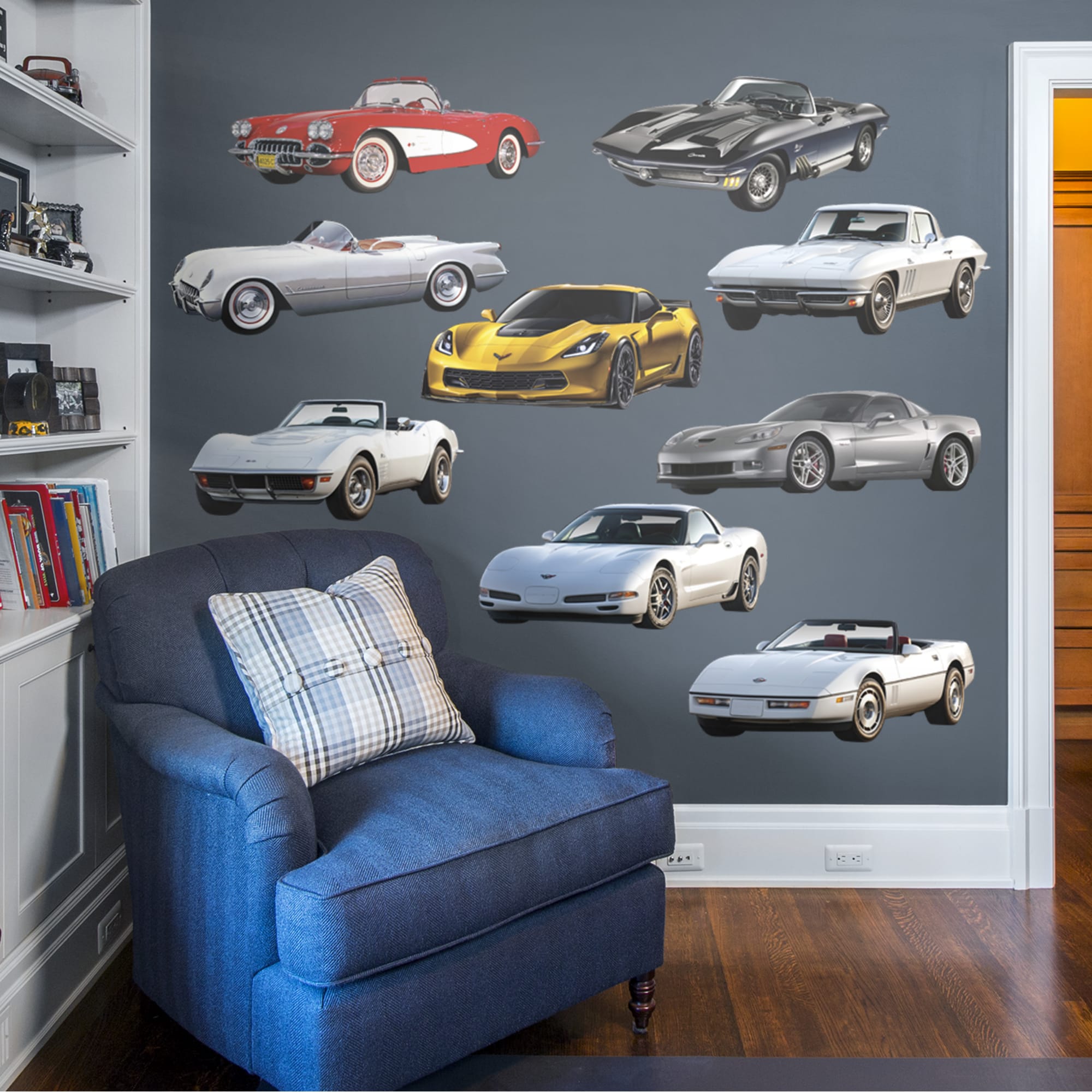 Chevrolet: Corvette Generations Collection - Officially Licensed Removable Wall Decal 32.0"W x 12.0"H by Fathead | Vinyl
