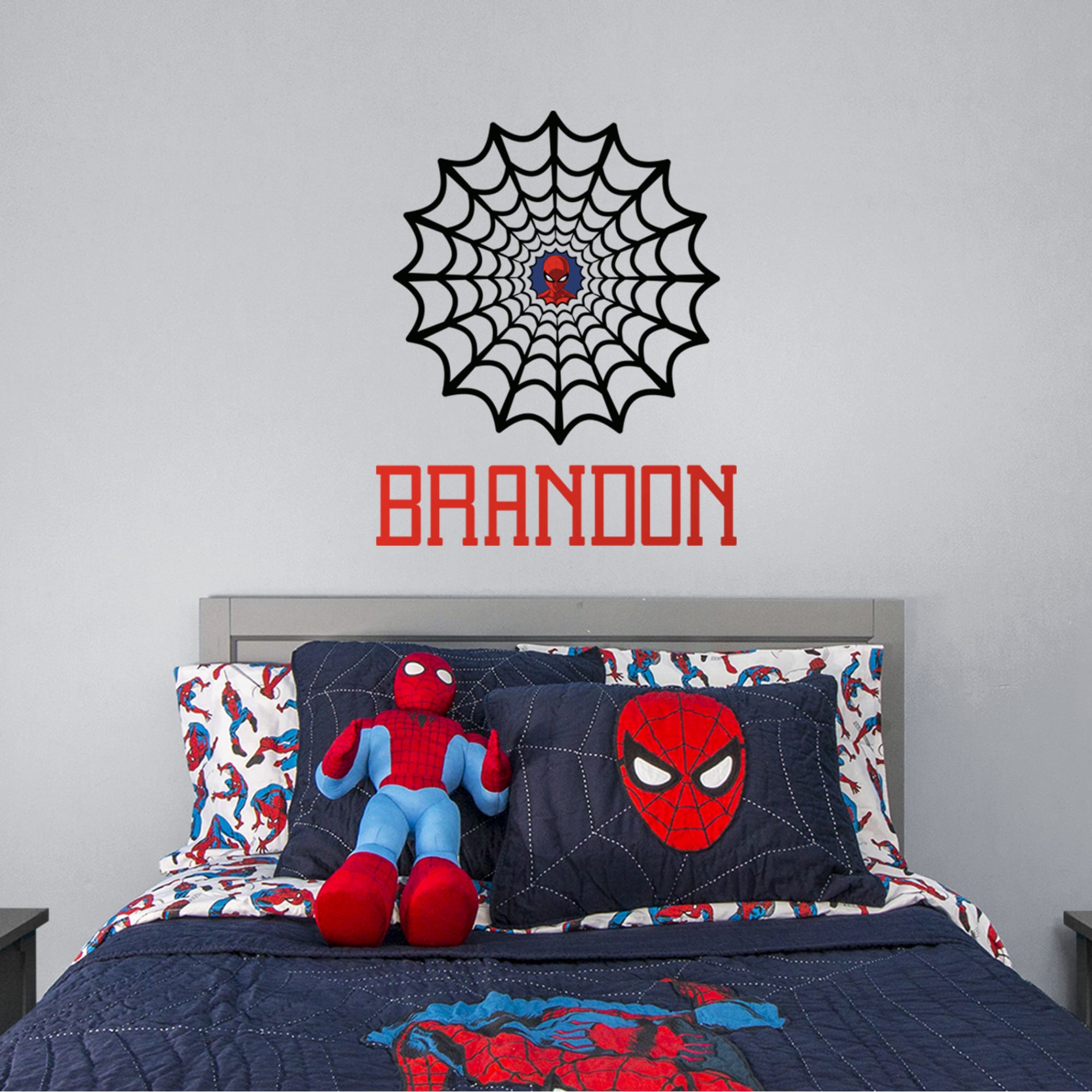 Spider-Man: Web Personalized Name - Officially Licensed Removable Transfer Decal 27.0"W x 36.0"H by Fathead | Vinyl