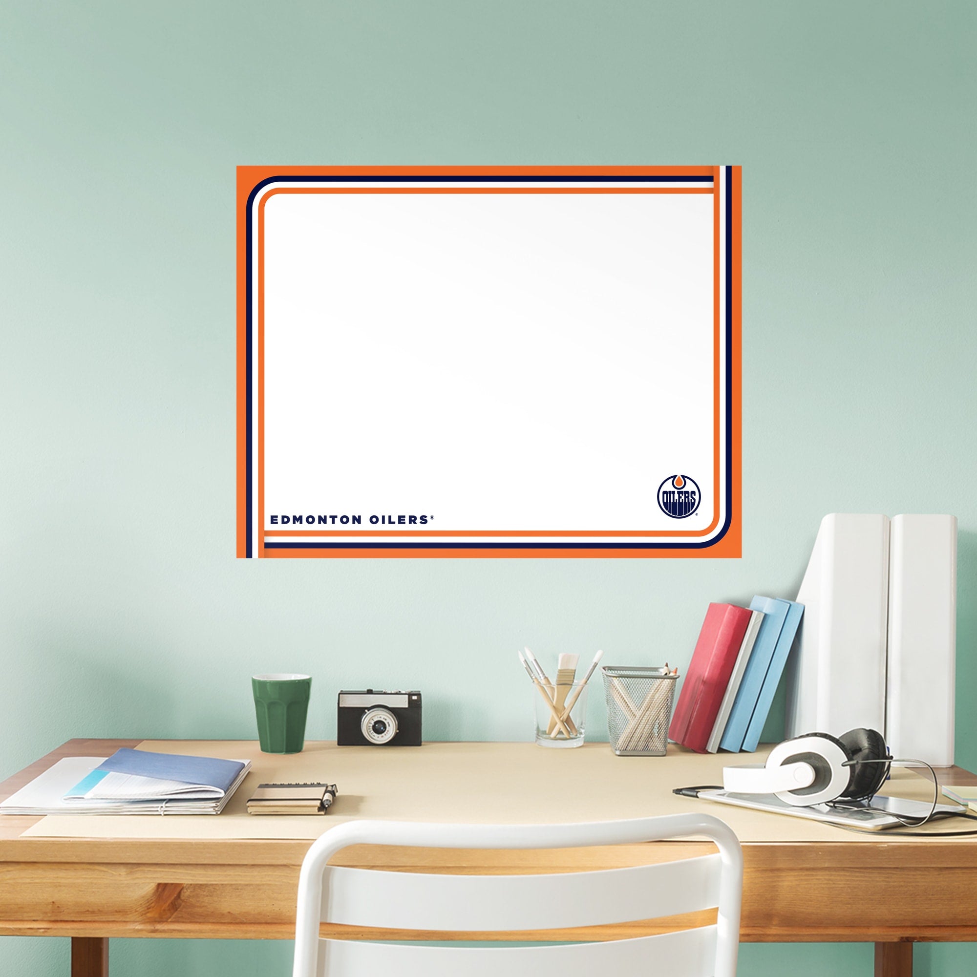 Edmonton Oilers: Dry Erase Whiteboard - X-Large Officially Licensed NHL Removable Wall Decal XL by Fathead | Vinyl