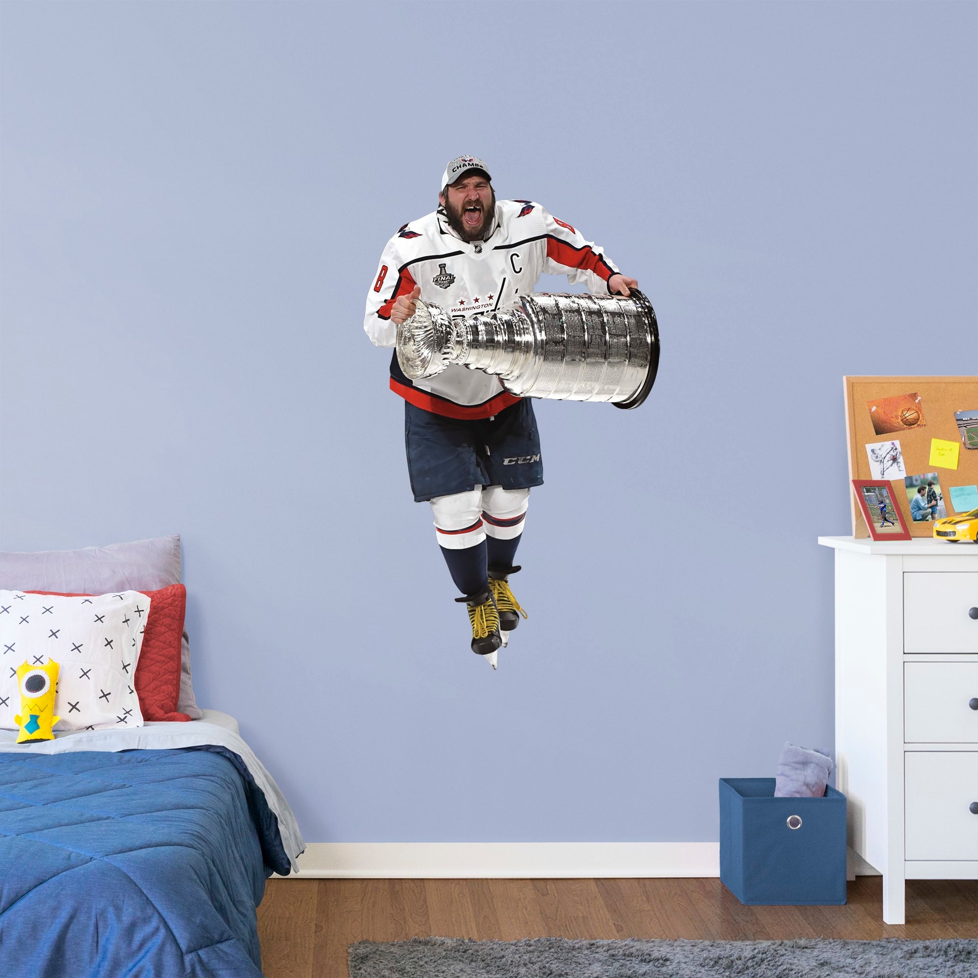 Alex Ovechkin for Washington Capitals: 2018 Stanley Cup - Officially Licensed NHL Removable Wall Decal Giant Athlete + 2 Decals