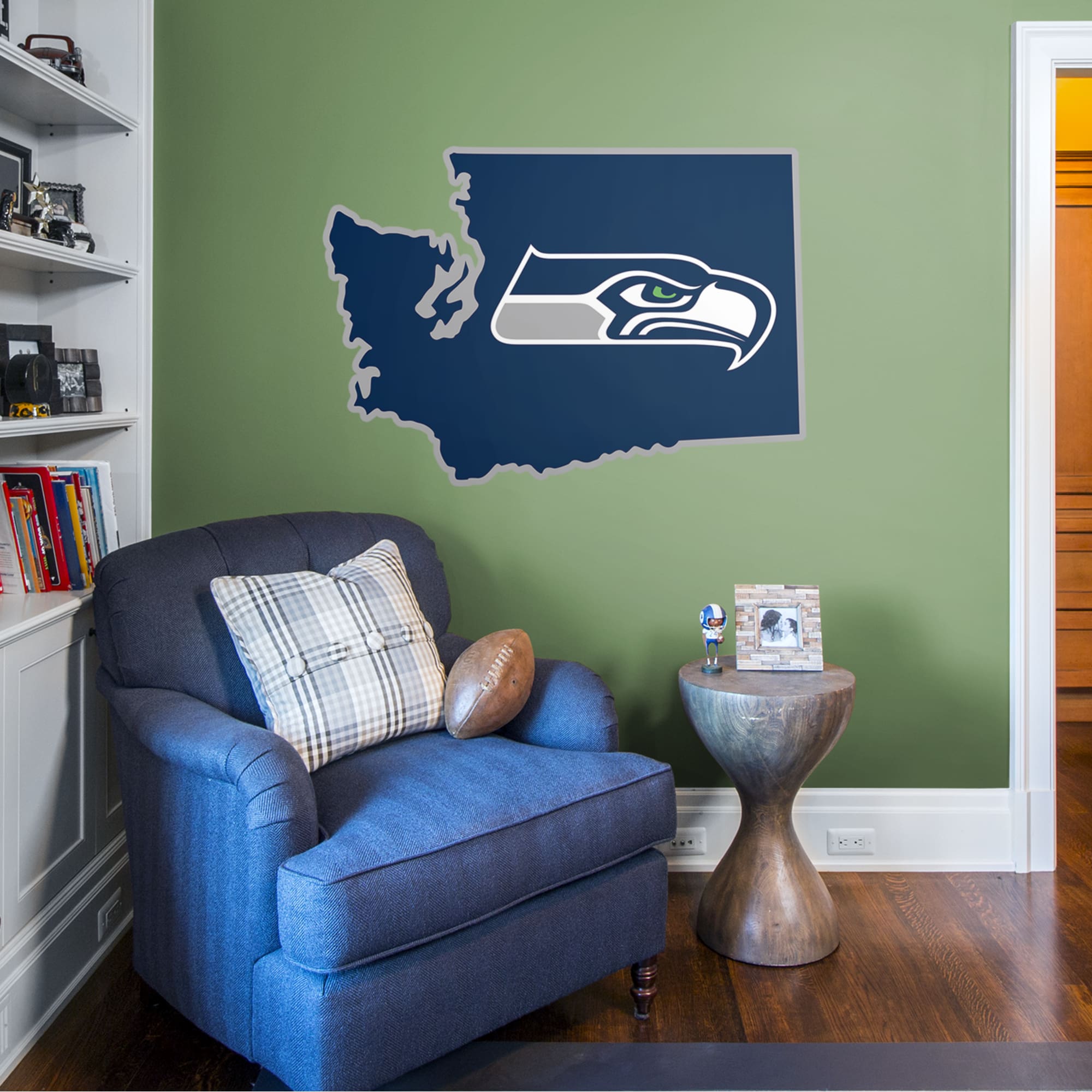 Seattle Seahawks: State of Washington - Officially Licensed NFL Removable Wall Decal 50.0"W x 35.0"H by Fathead | Vinyl